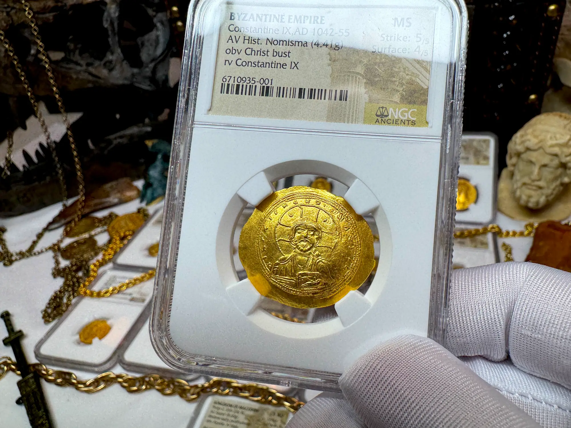 Byzantine Empire "Jesus Christ" 1042AD Constantine IX NGC MS 5x4 13