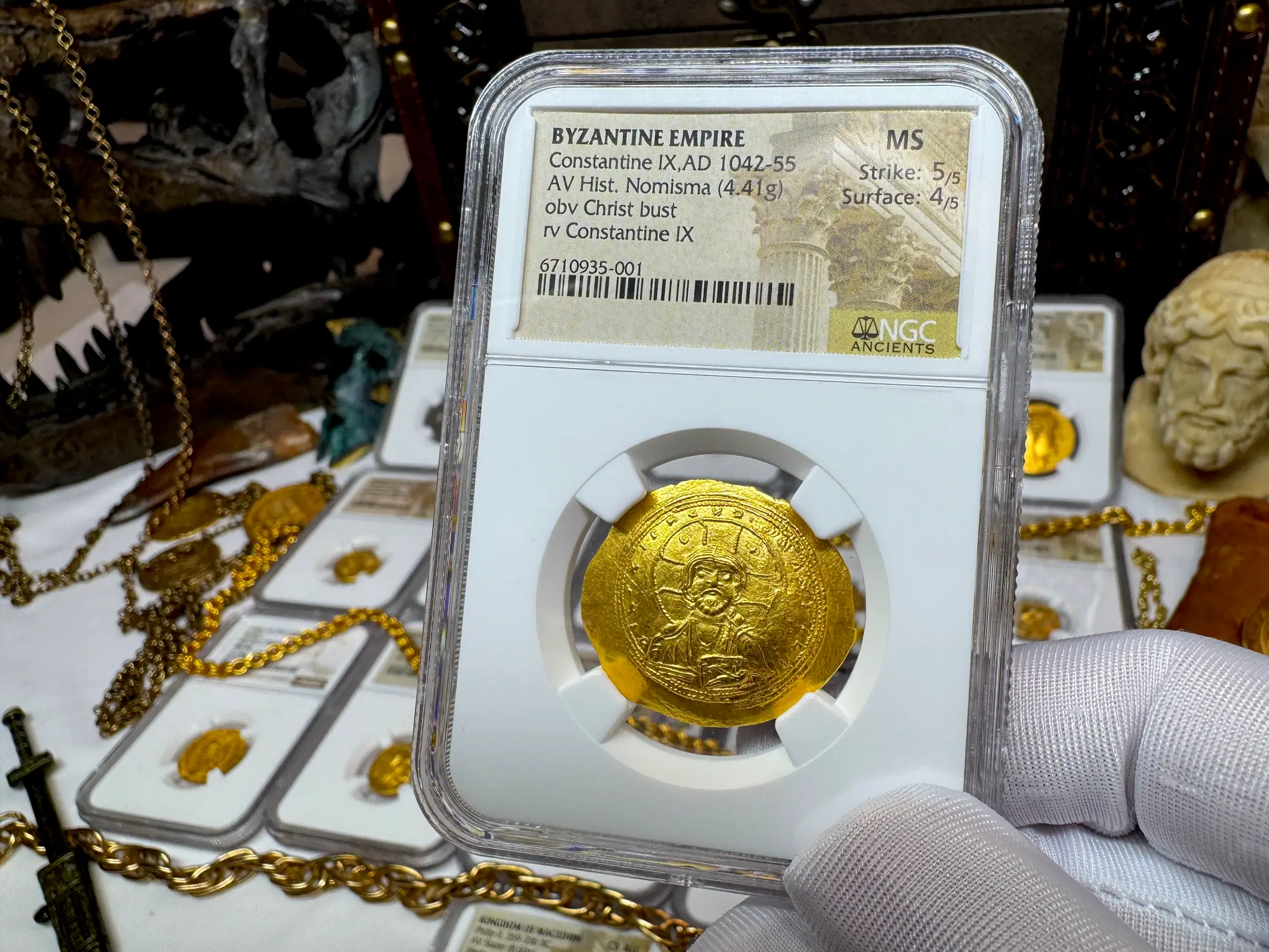 Byzantine Empire "Jesus Christ" 1042AD Constantine IX NGC MS 5x4 14