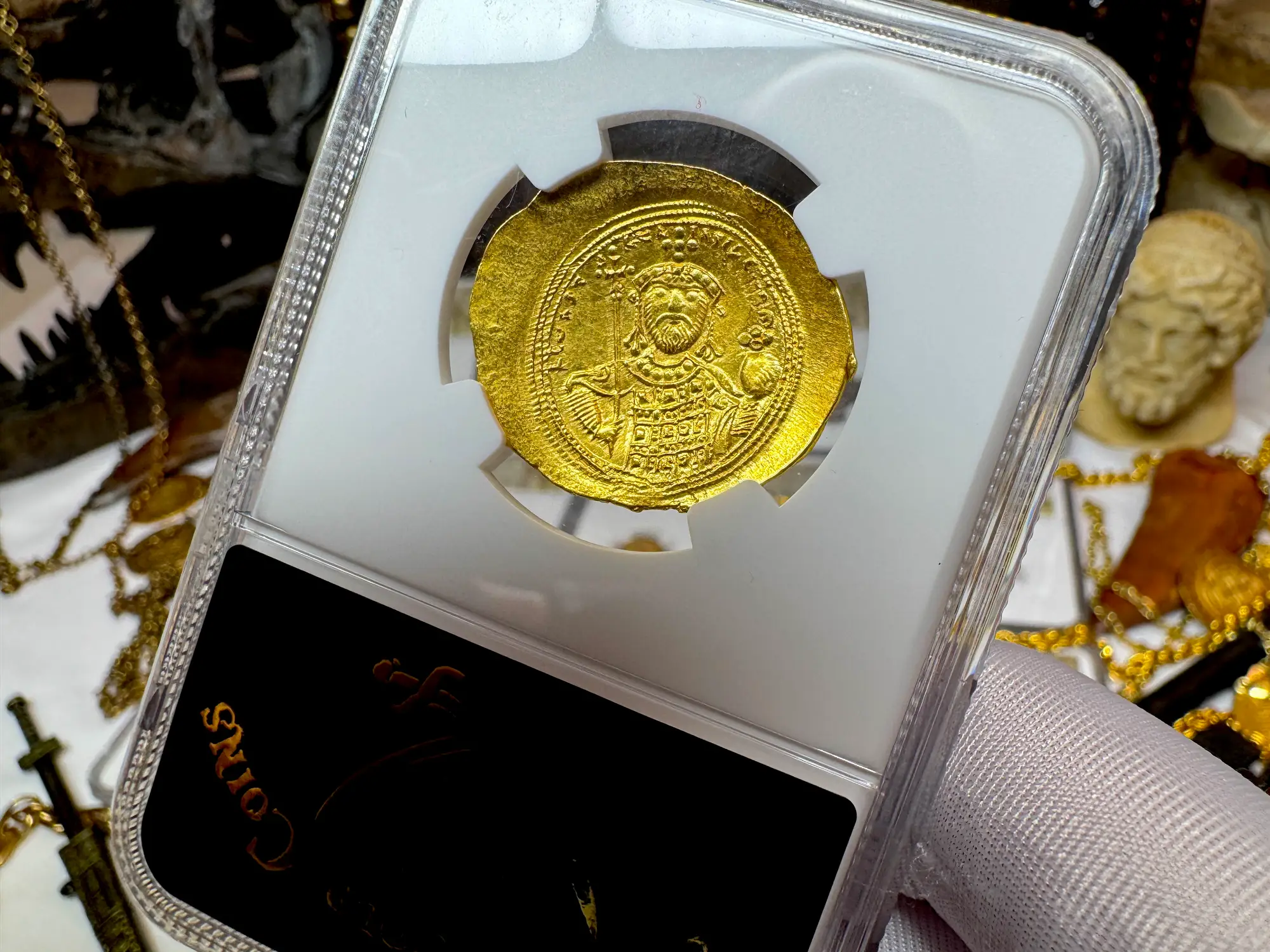 Byzantine Empire "Jesus Christ" 1042AD Constantine IX NGC MS 5x4 6