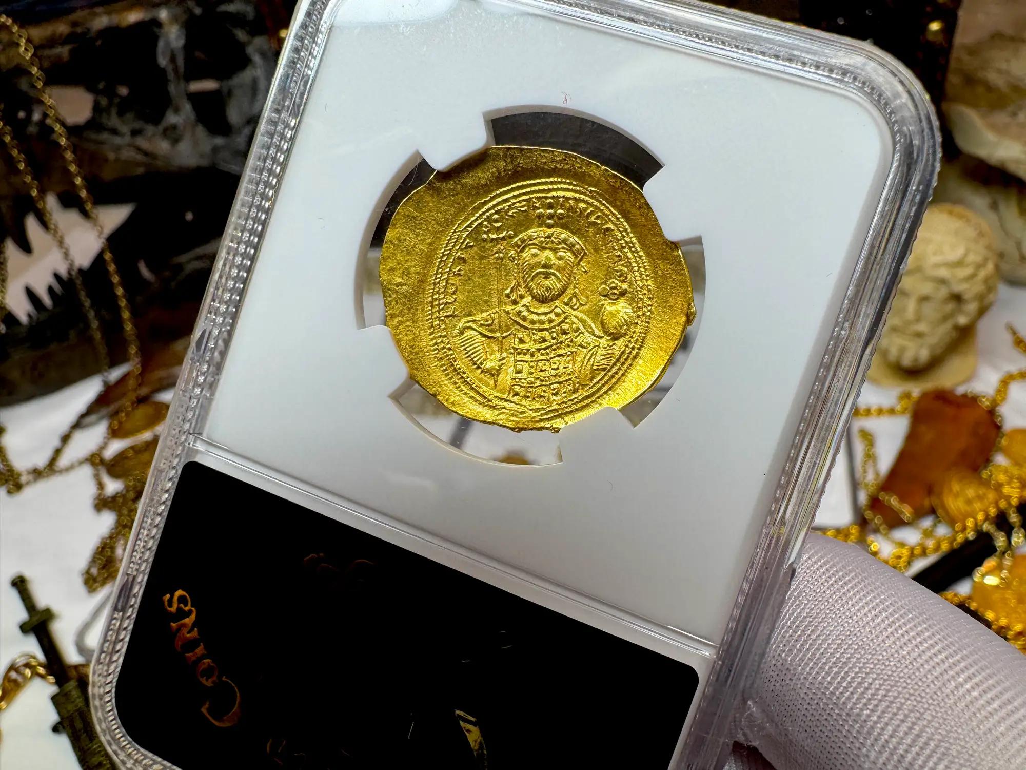 Byzantine Empire "Jesus Christ" 1042AD Constantine IX NGC MS 5x4 7