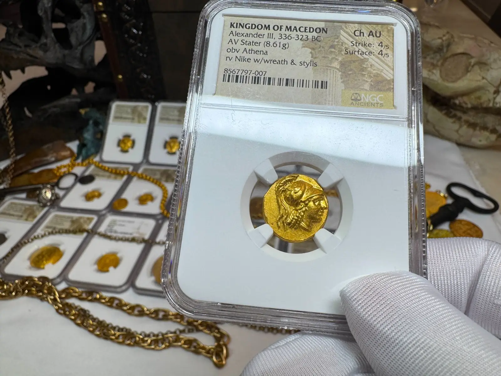 Kingdom of Macedon "Alexander the Great" 336BC Stater NGC Ch AU  16