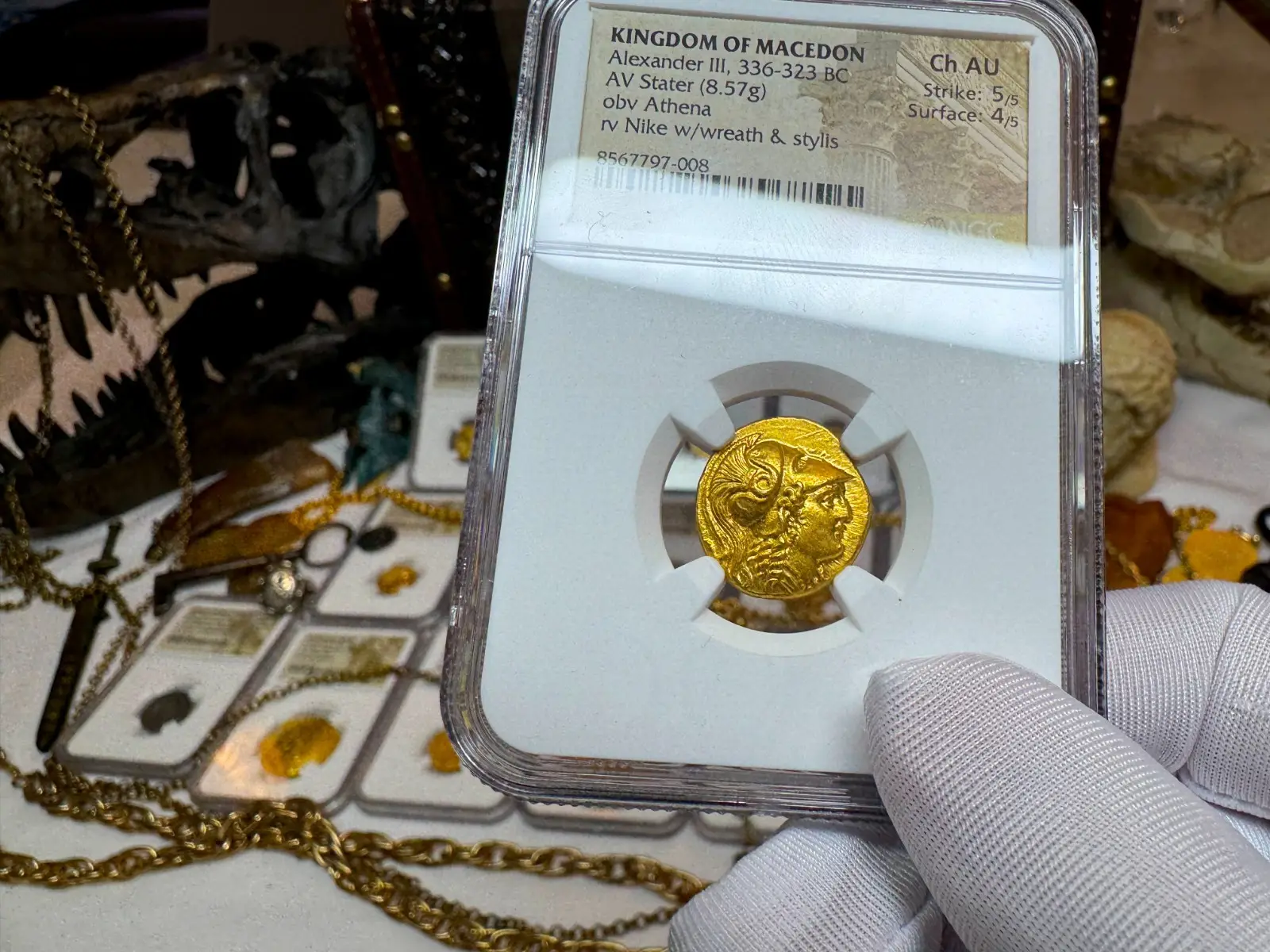 Kingdom of Macedon "Alexander the Great" 336BC Stater NGC Ch AU  4