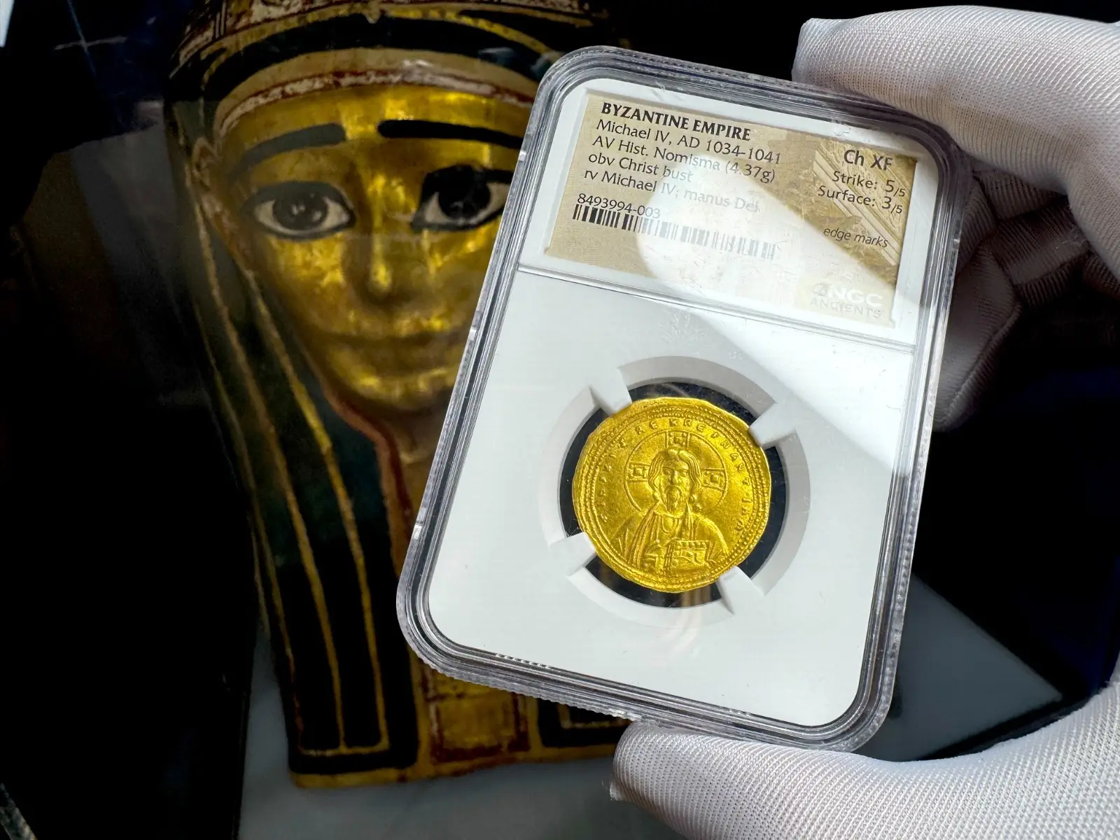 Byzantine Empire "Jesus Christ" Michael IV 1034AD NGC Ch XF Hist Nomisma 3