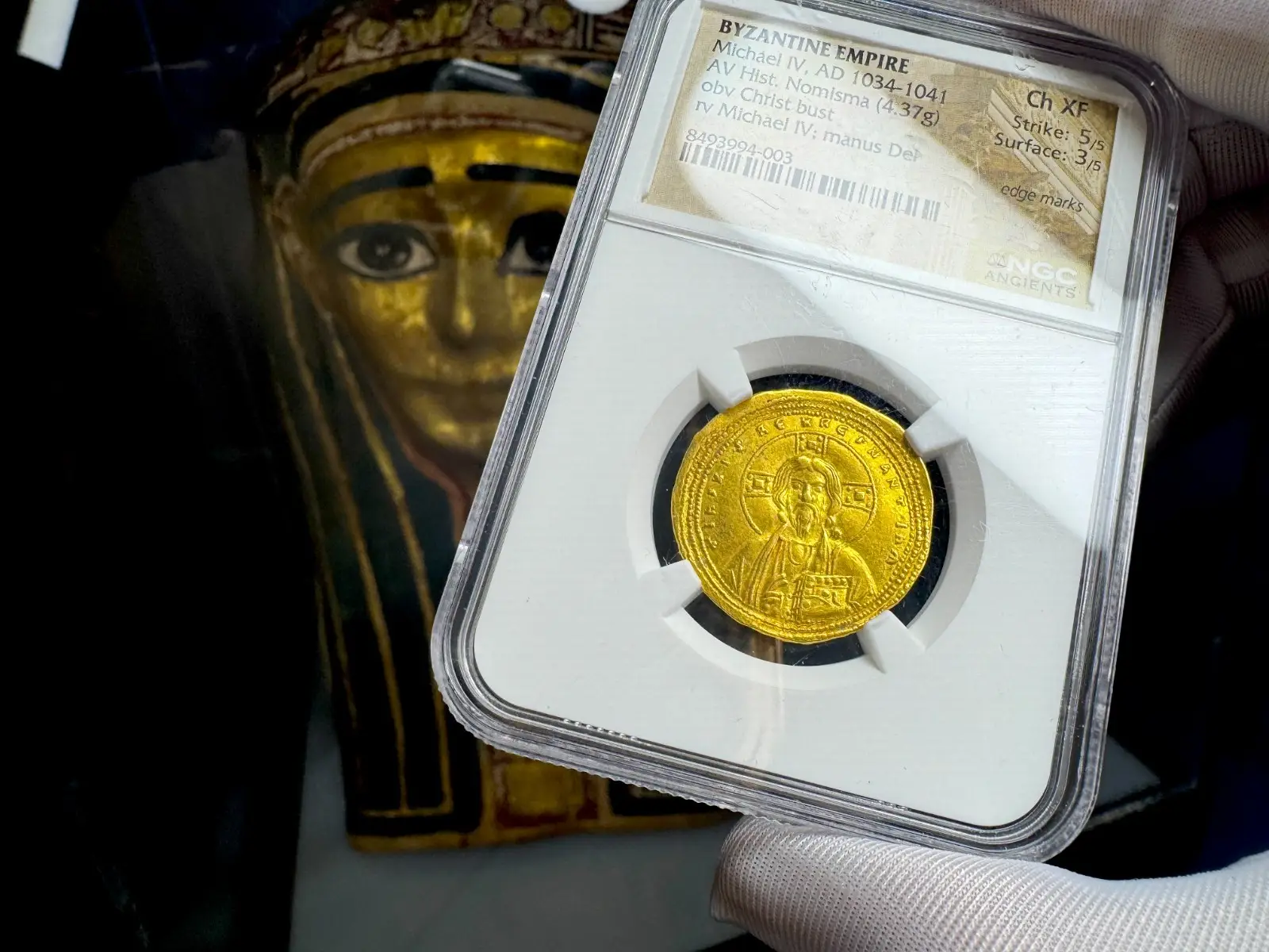 Byzantine Empire "Jesus Christ" Michael IV 1034AD NGC Ch XF Hist Nomisma 8