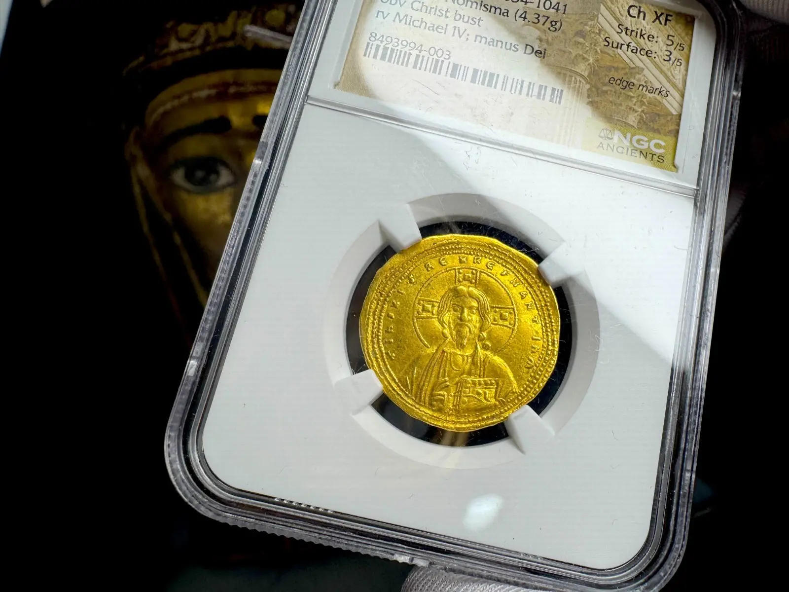 Byzantine Empire "Jesus Christ" Michael IV 1034AD NGC Ch XF Hist Nomisma 4