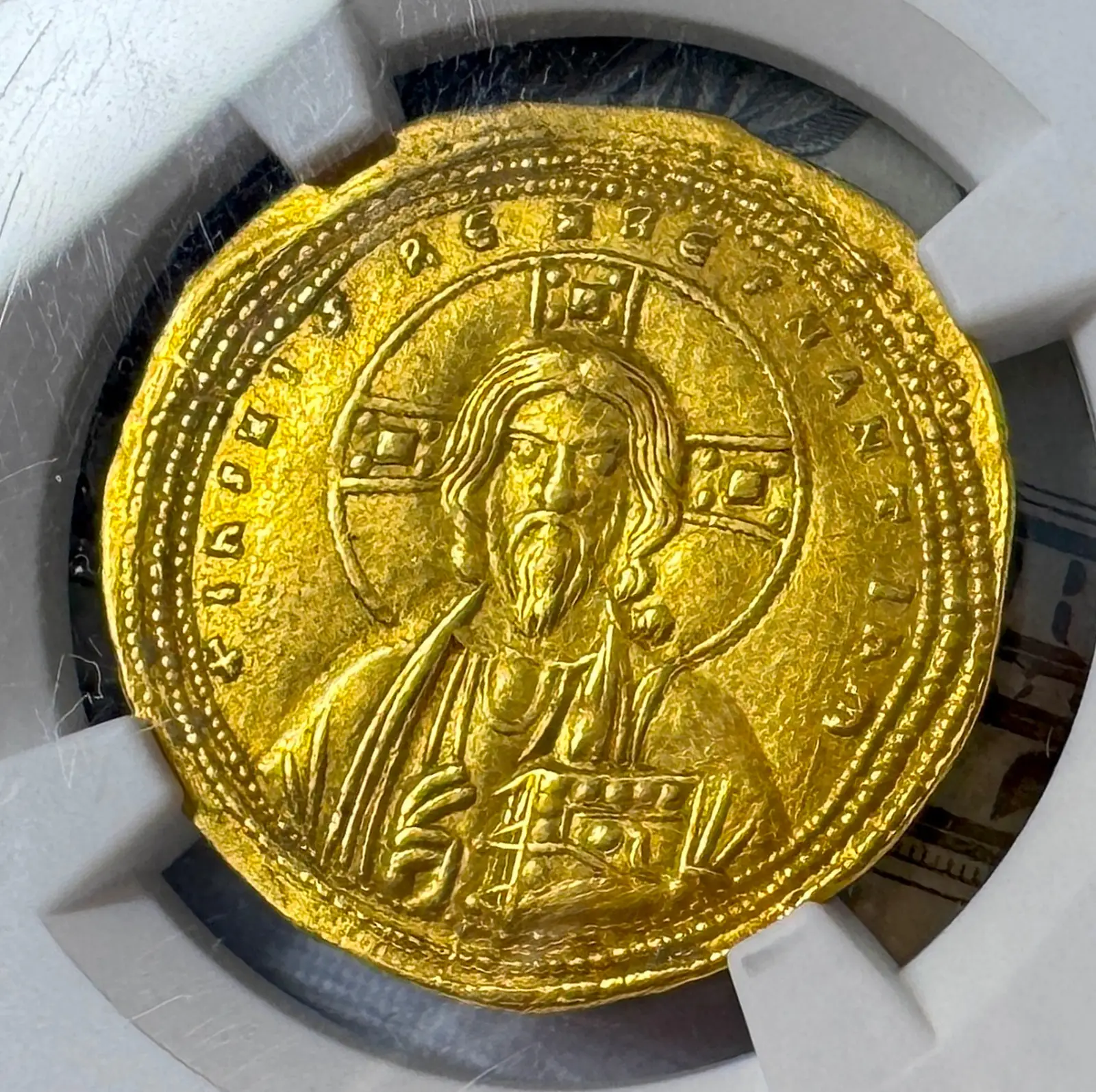 Byzantine Empire "Jesus Christ" Michael IV 1034AD NGC Ch XF Hist Nomisma