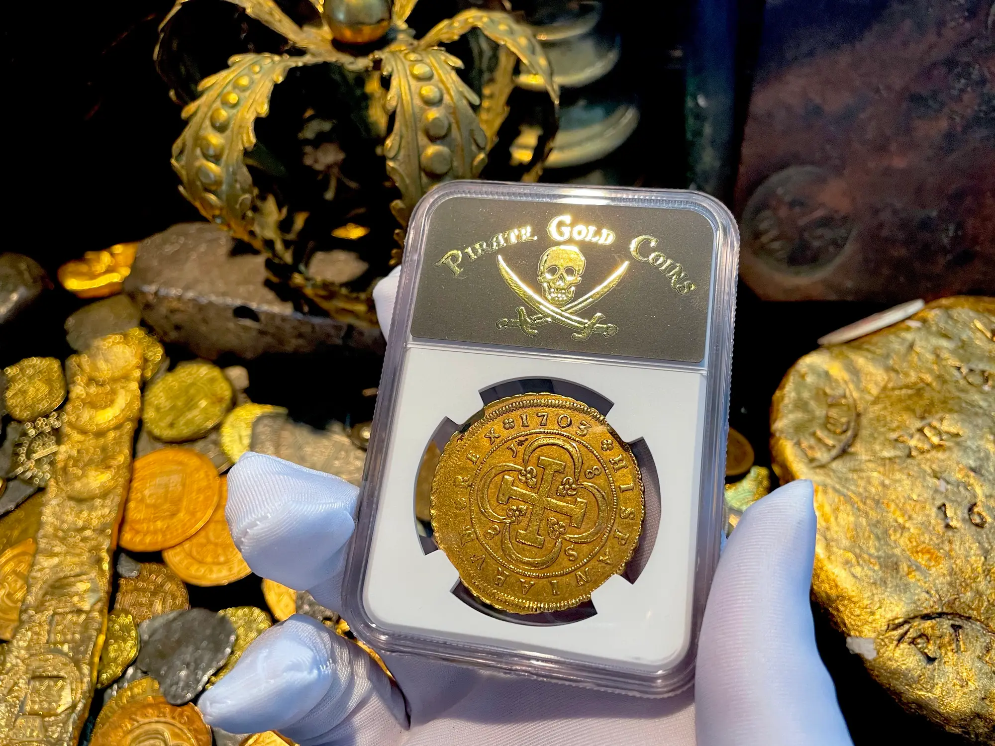 Spain 8 Escudos 1703 "Philip V" NGC 55 12