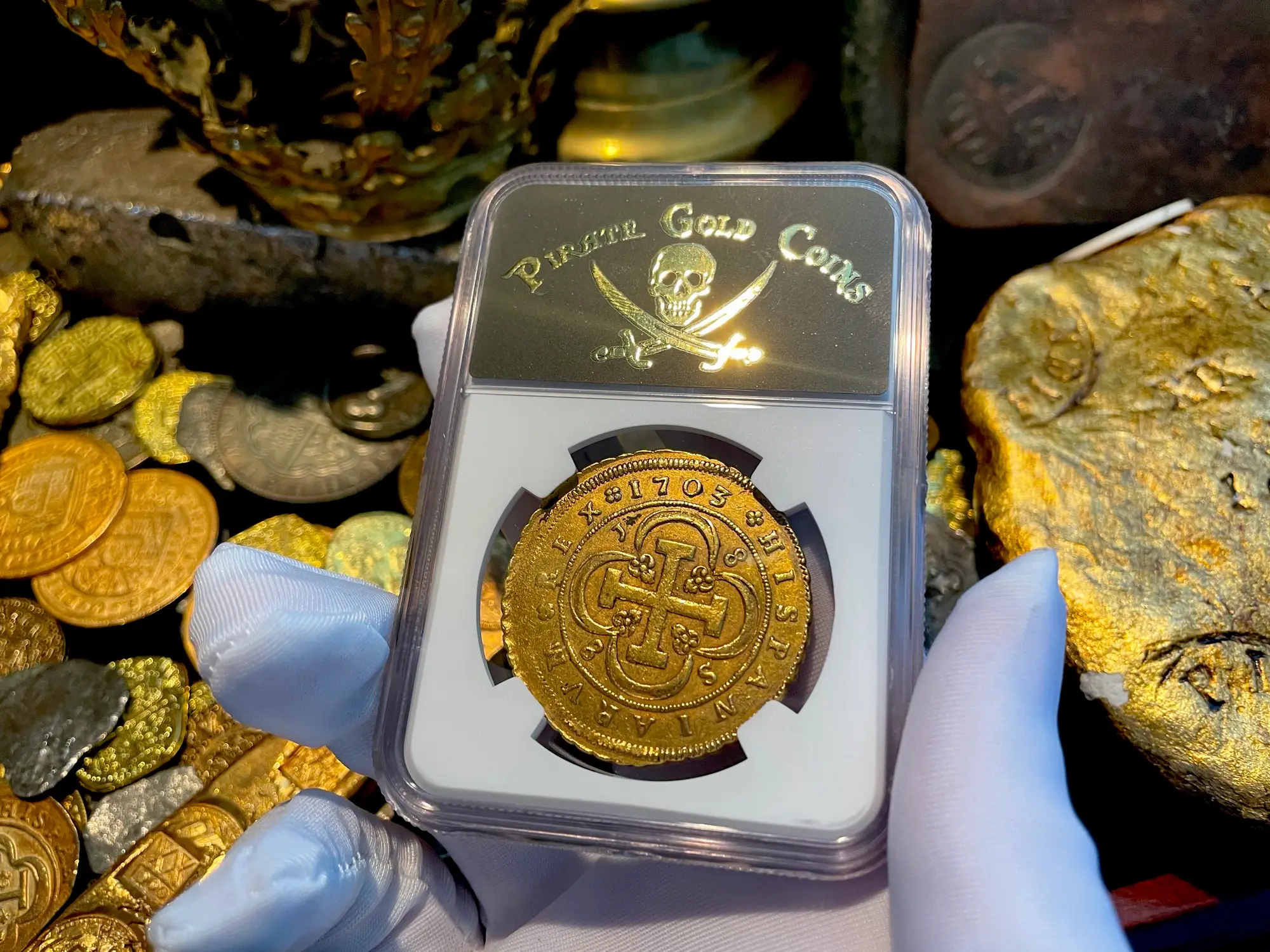 Spain 8 Escudos 1703 "Philip V" NGC 55 16