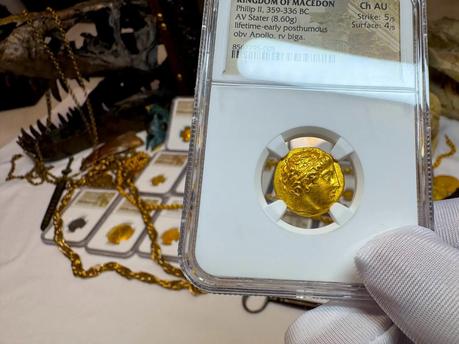 Kingdom of Macedon "Philip II" 359BC Stater NGC Ch AU (Alexander the Great's Father)  4