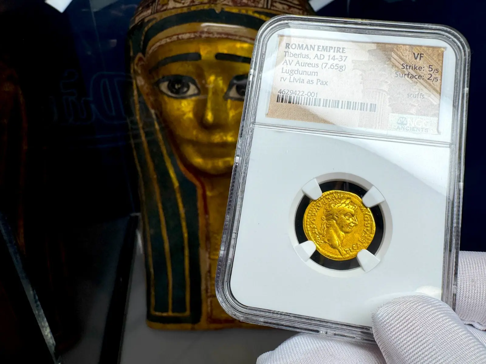 Roman Empire "Tiberius- 2nd of 12 Caesars" 14AD Aureus NGC VF 10