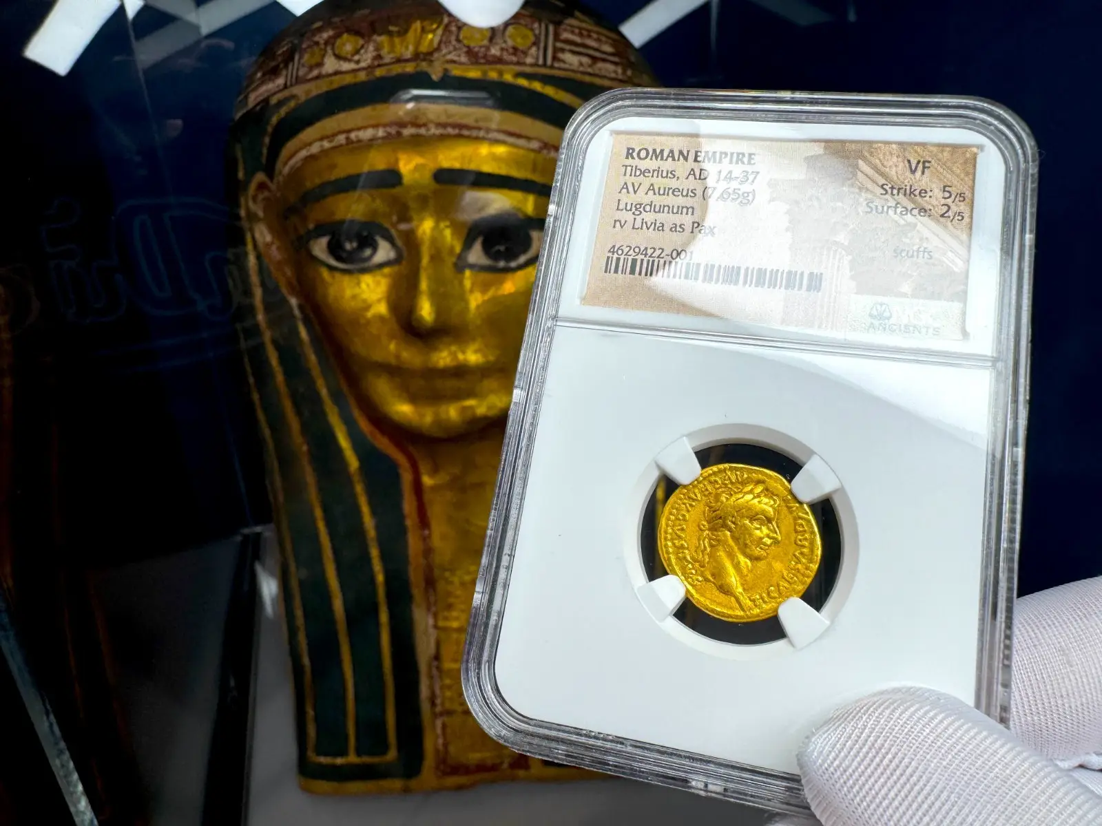 Roman Empire "Tiberius- 2nd of 12 Caesars" 14AD Aureus NGC VF 8