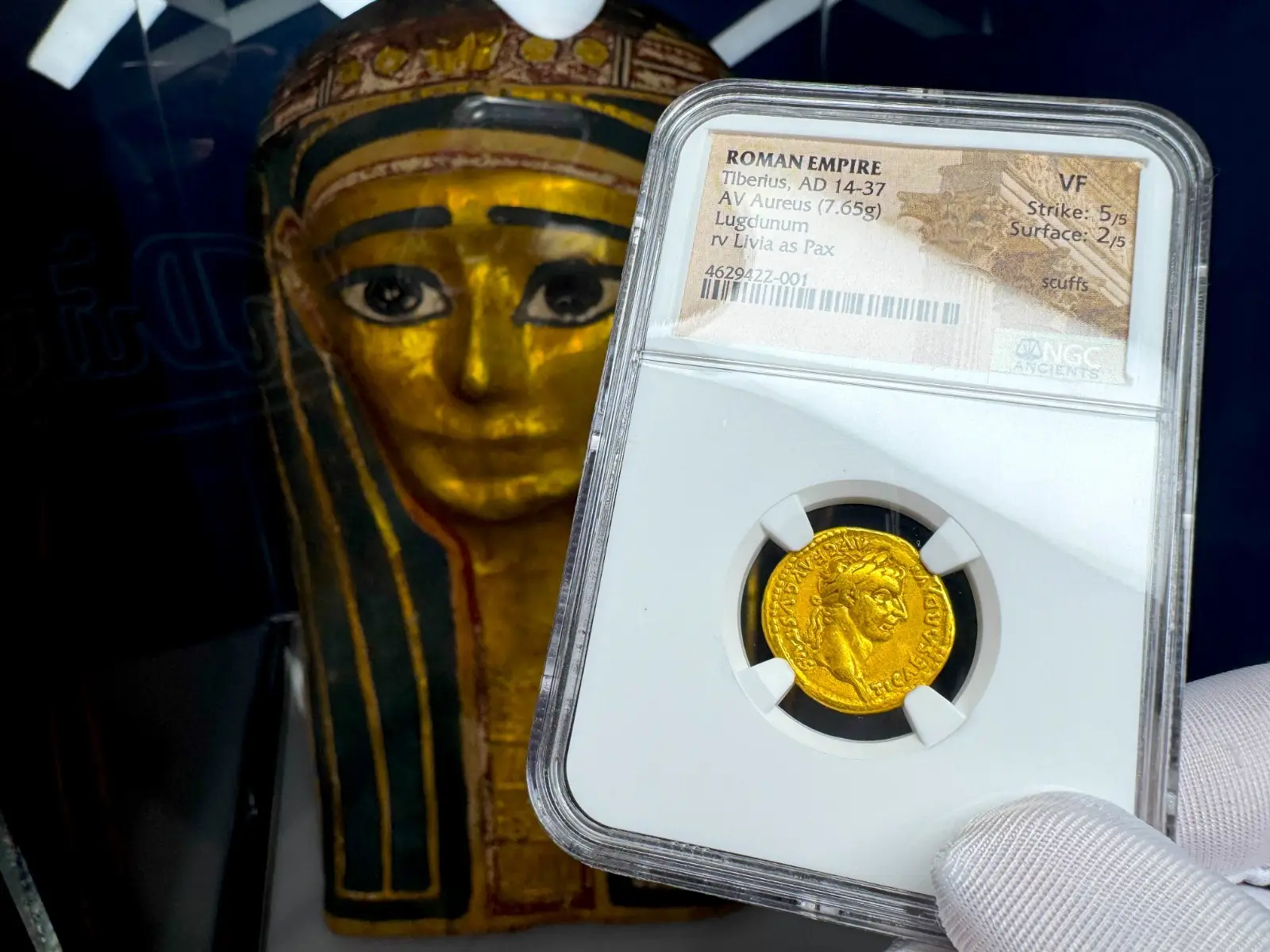 Roman Empire "Tiberius- 2nd of 12 Caesars" 14AD Aureus NGC VF 2