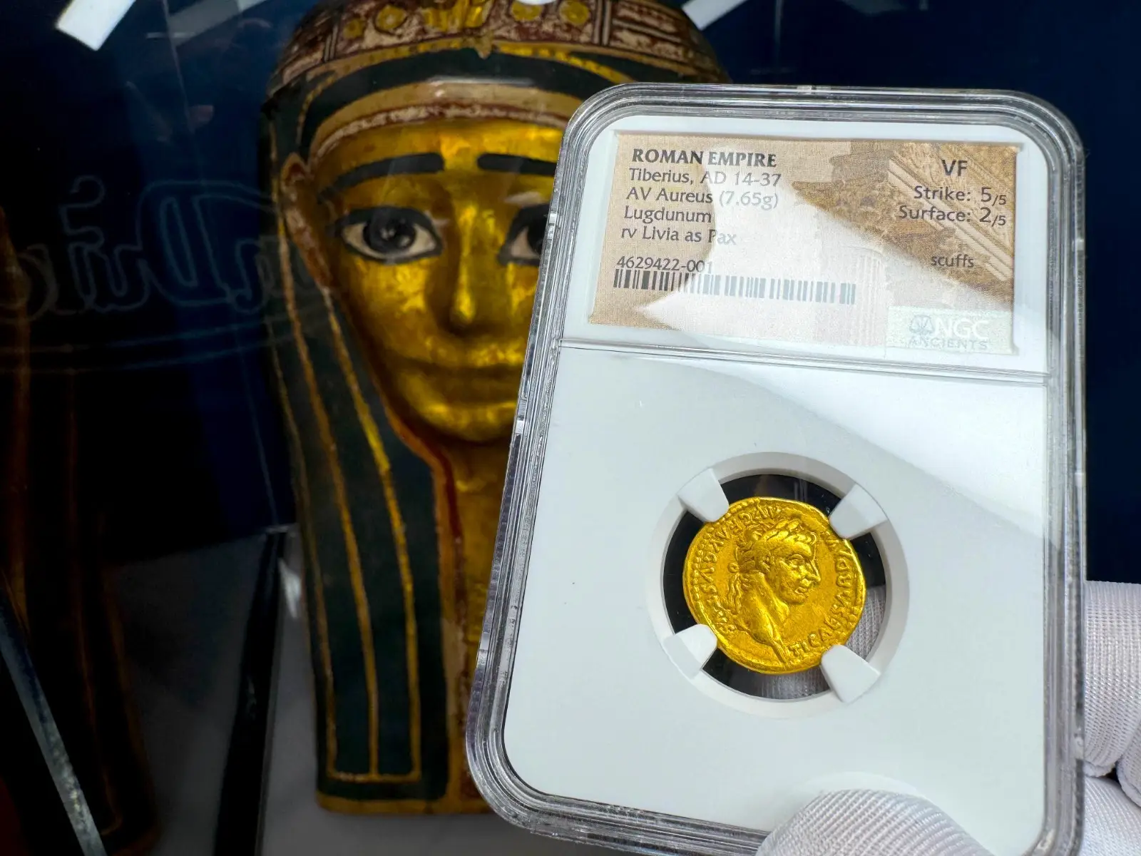 Roman Empire "Tiberius- 2nd of 12 Caesars" 14AD Aureus NGC VF 5