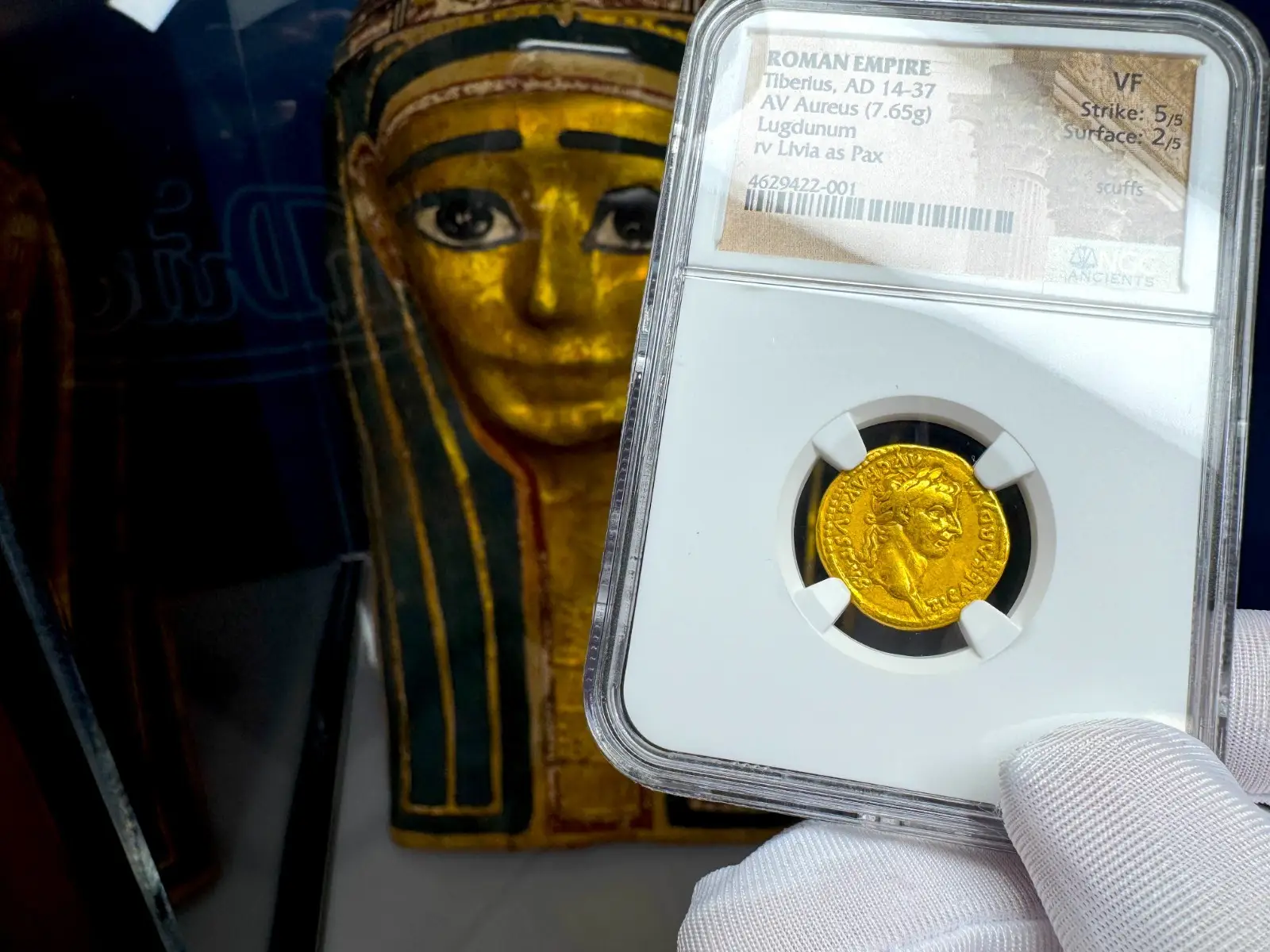 Roman Empire "Tiberius- 2nd of 12 Caesars" 14AD Aureus NGC VF 12