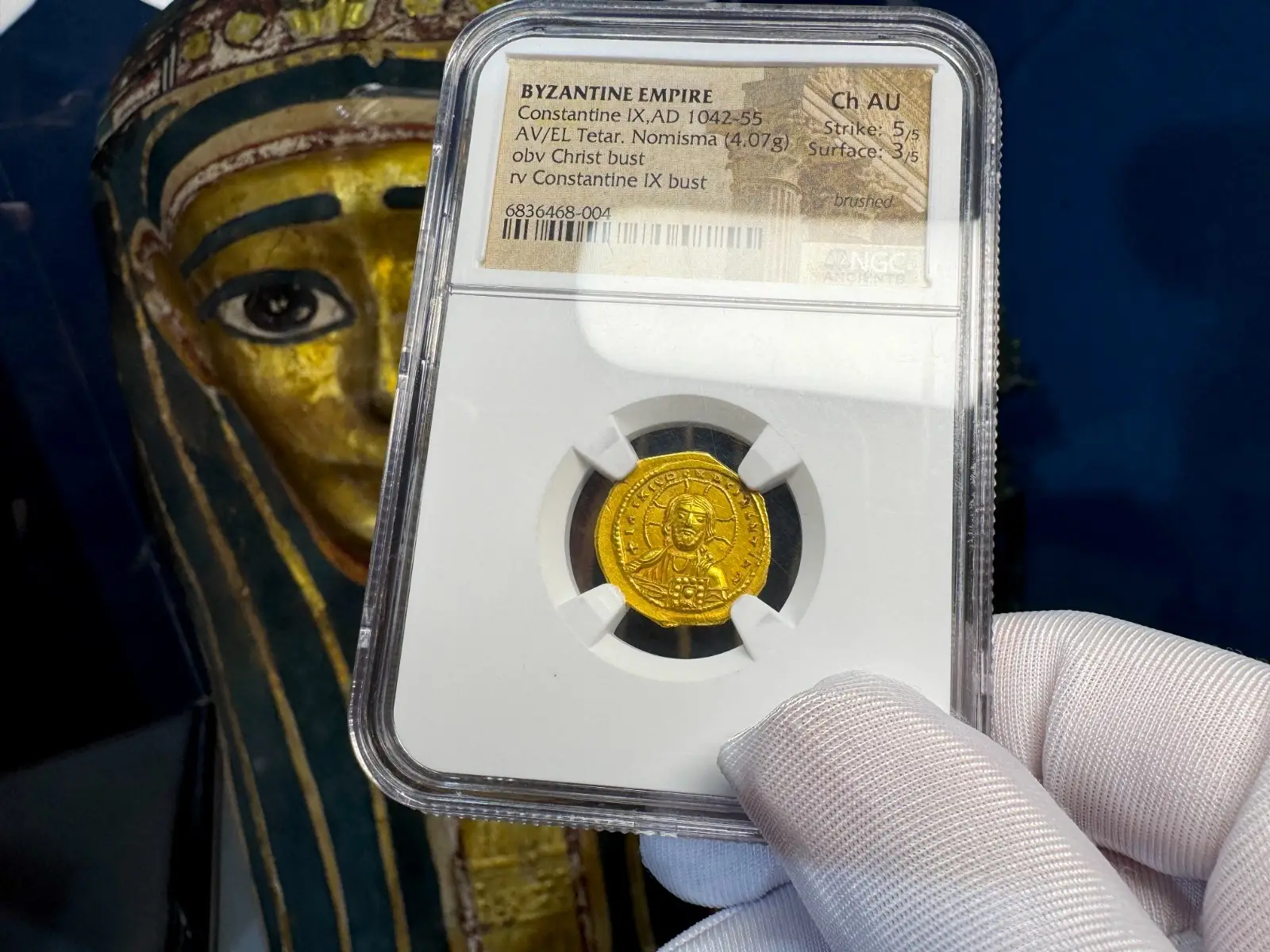 Byzantine Empire "Jesus Christ" Constantine IX Bust 1042AD NGC Ch AU 8