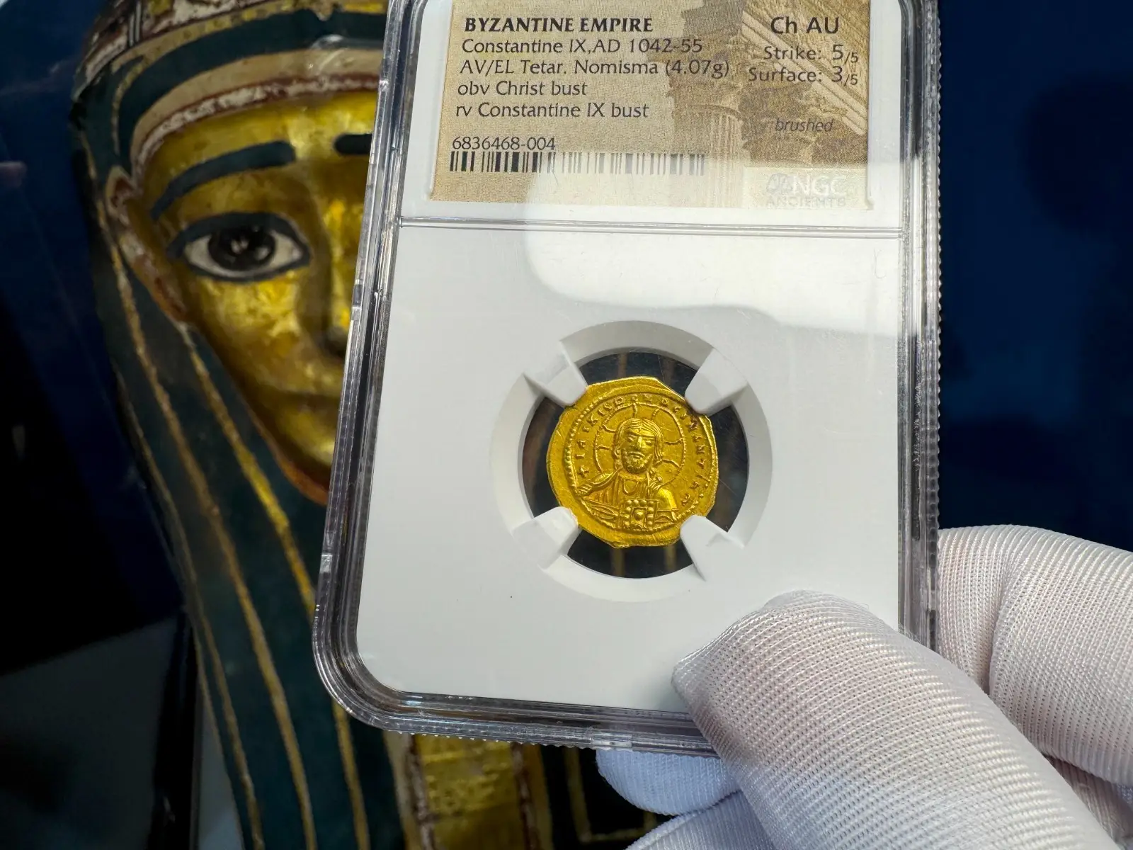 Byzantine Empire "Jesus Christ" Constantine IX Bust 1042AD NGC Ch AU 6