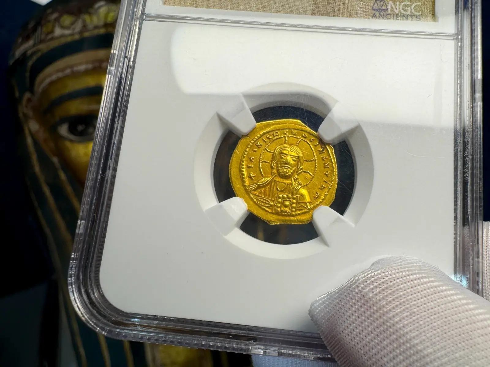 Byzantine Empire "Jesus Christ" Constantine IX Bust 1042AD NGC Ch AU 5