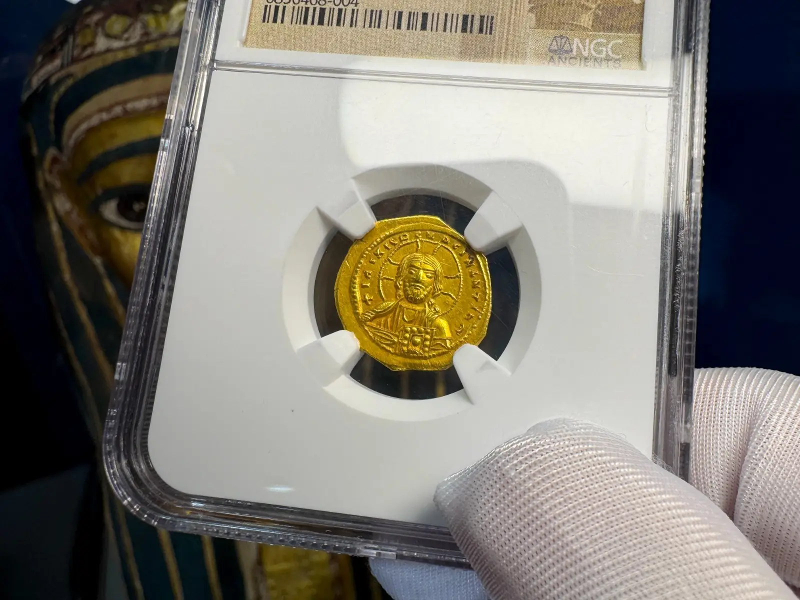Byzantine Empire "Jesus Christ" Constantine IX Bust 1042AD NGC Ch AU 9