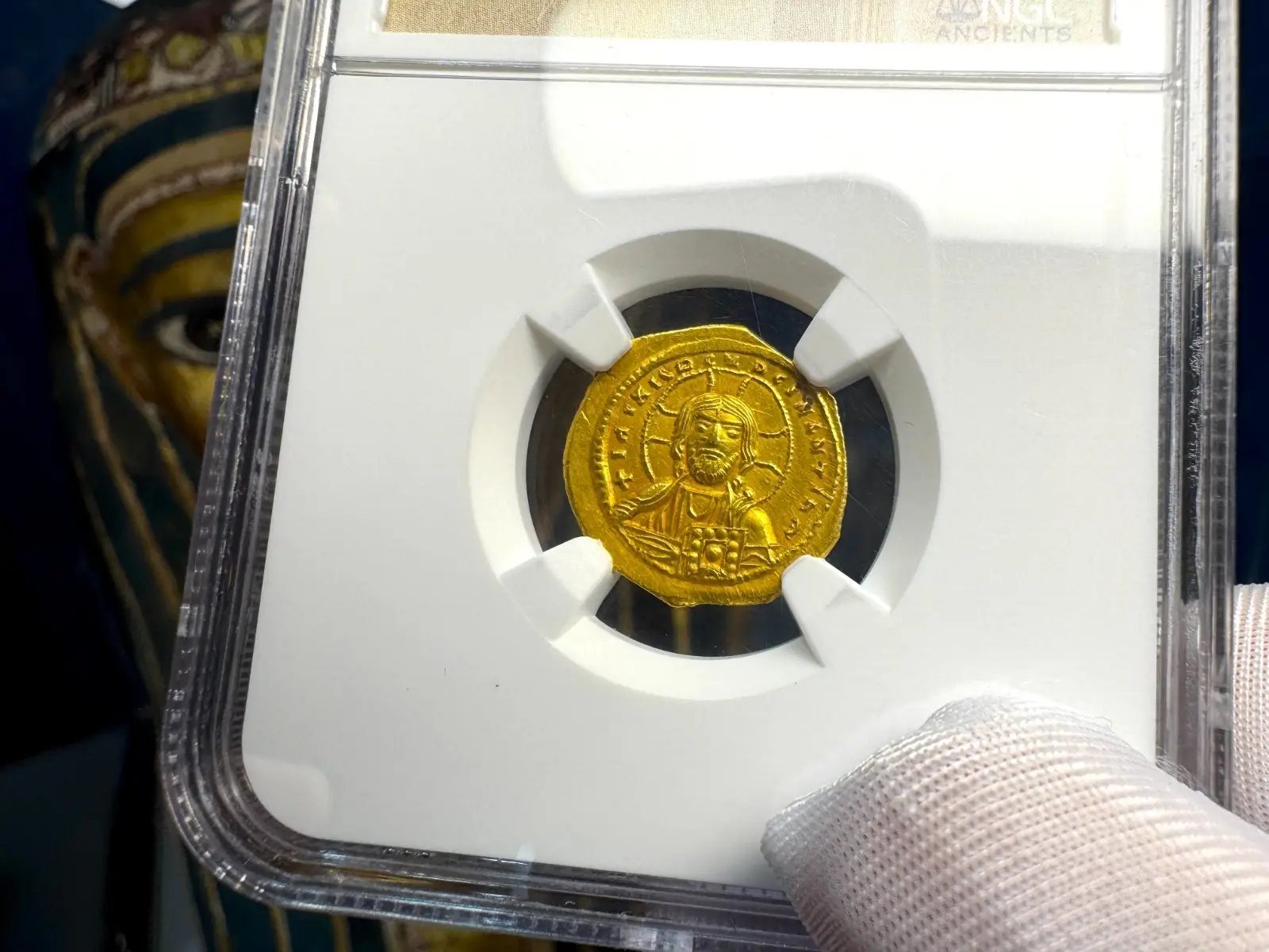 Byzantine Empire "Jesus Christ" Constantine IX Bust 1042AD NGC Ch AU 4