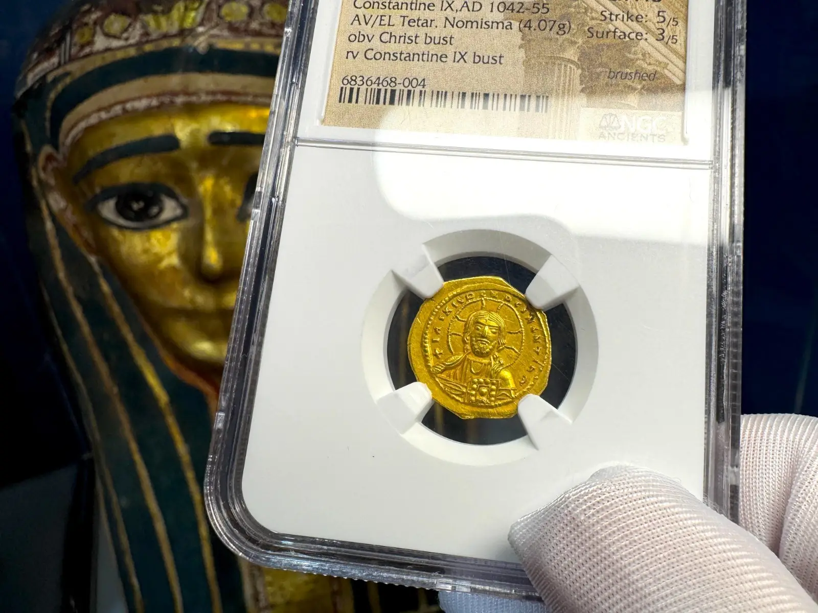 Byzantine Empire "Jesus Christ" Constantine IX Bust 1042AD NGC Ch AU 3
