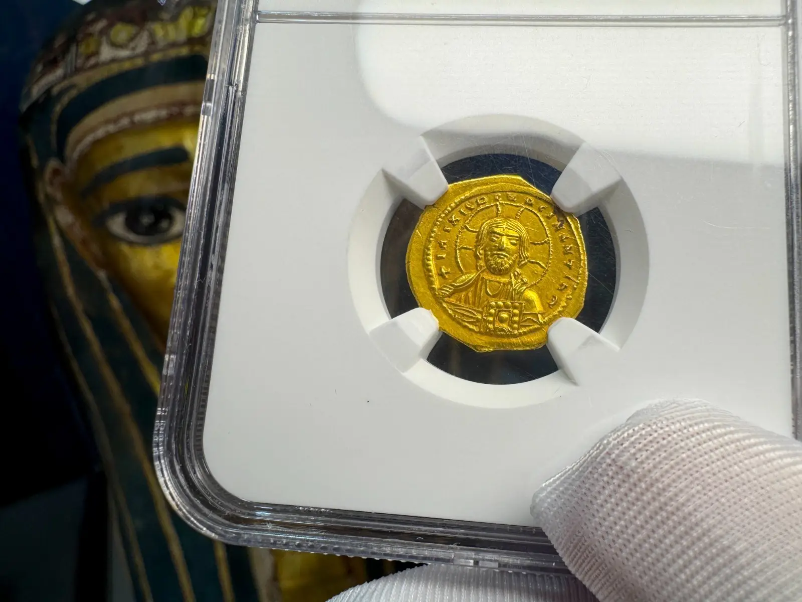 Byzantine Empire "Jesus Christ" Constantine IX Bust 1042AD NGC Ch AU 12