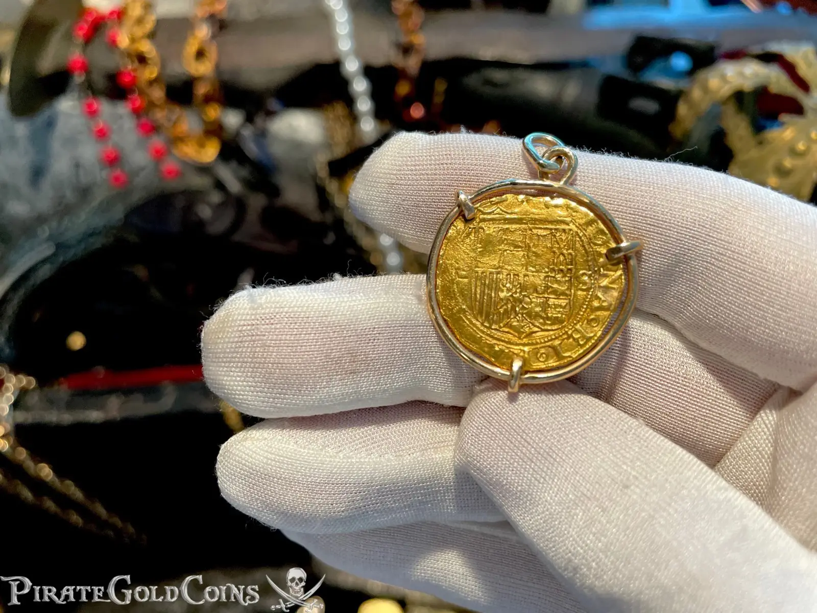 Spain 1 Escudo 1516-56 "Joanna" Pendant Neckalce 18