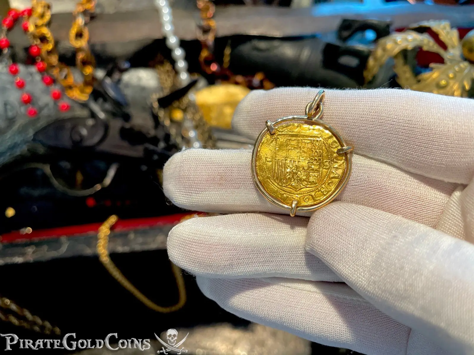 Spain 1 Escudo 1516-56 "Joanna" Pendant Neckalce 16