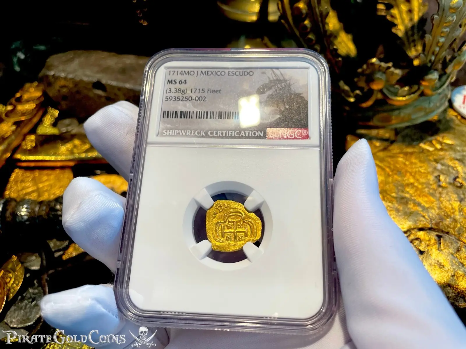 Mexico 1 Escudo 1714 "Full Crown- 1715 Fleet Shipwreck" NGC 64 13