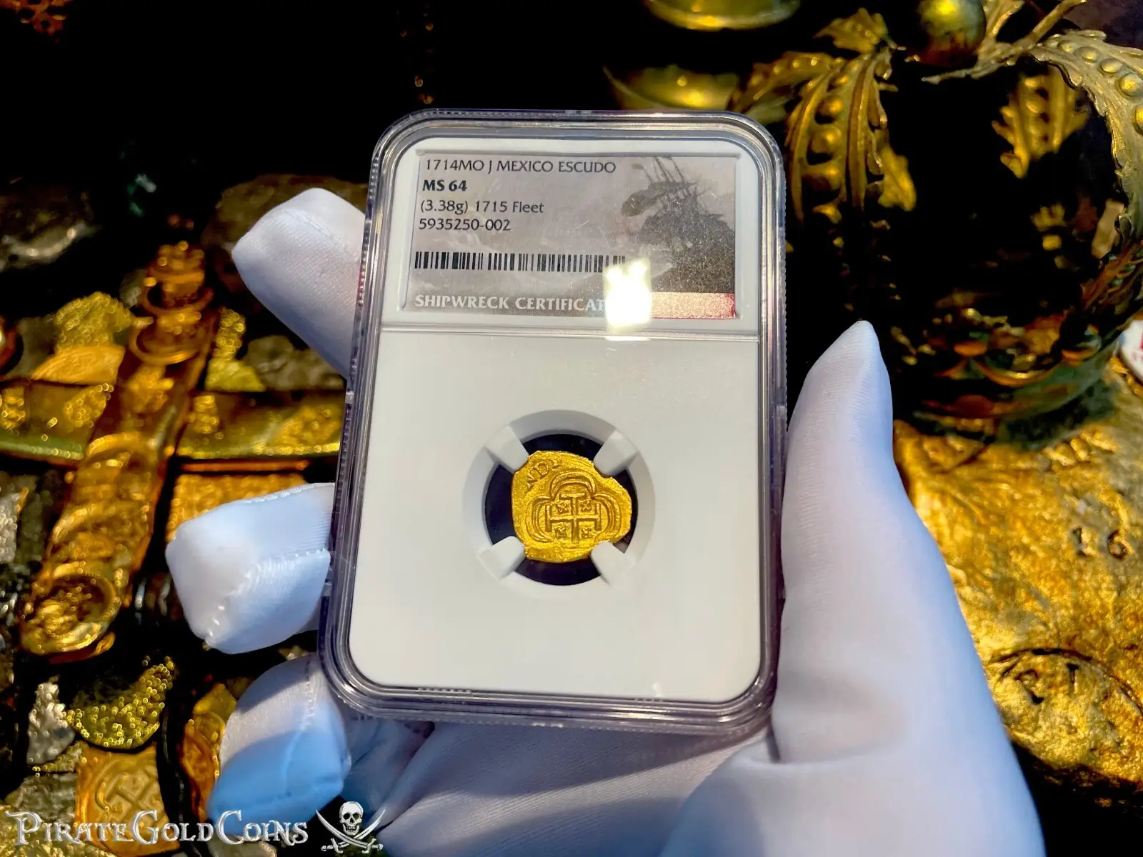 Mexico 1 Escudo 1714 "Full Crown- 1715 Fleet Shipwreck" NGC 64 11