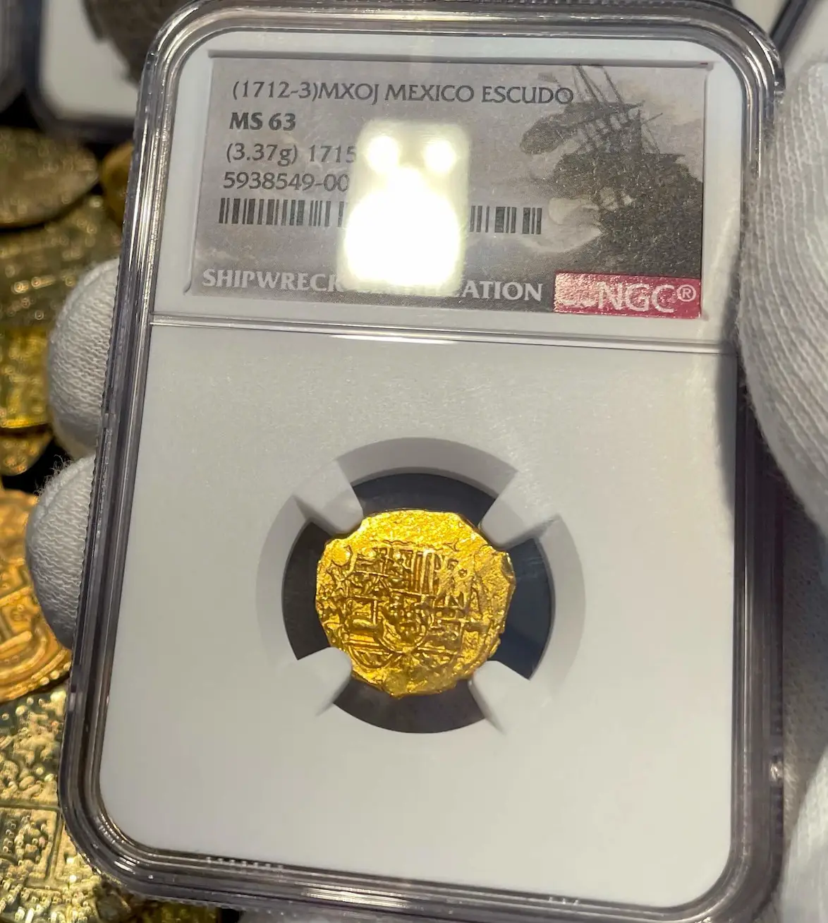 MEXICO 1 Escudo 1712-13 “1715 Fleet Shipwreck" NGC 63  3