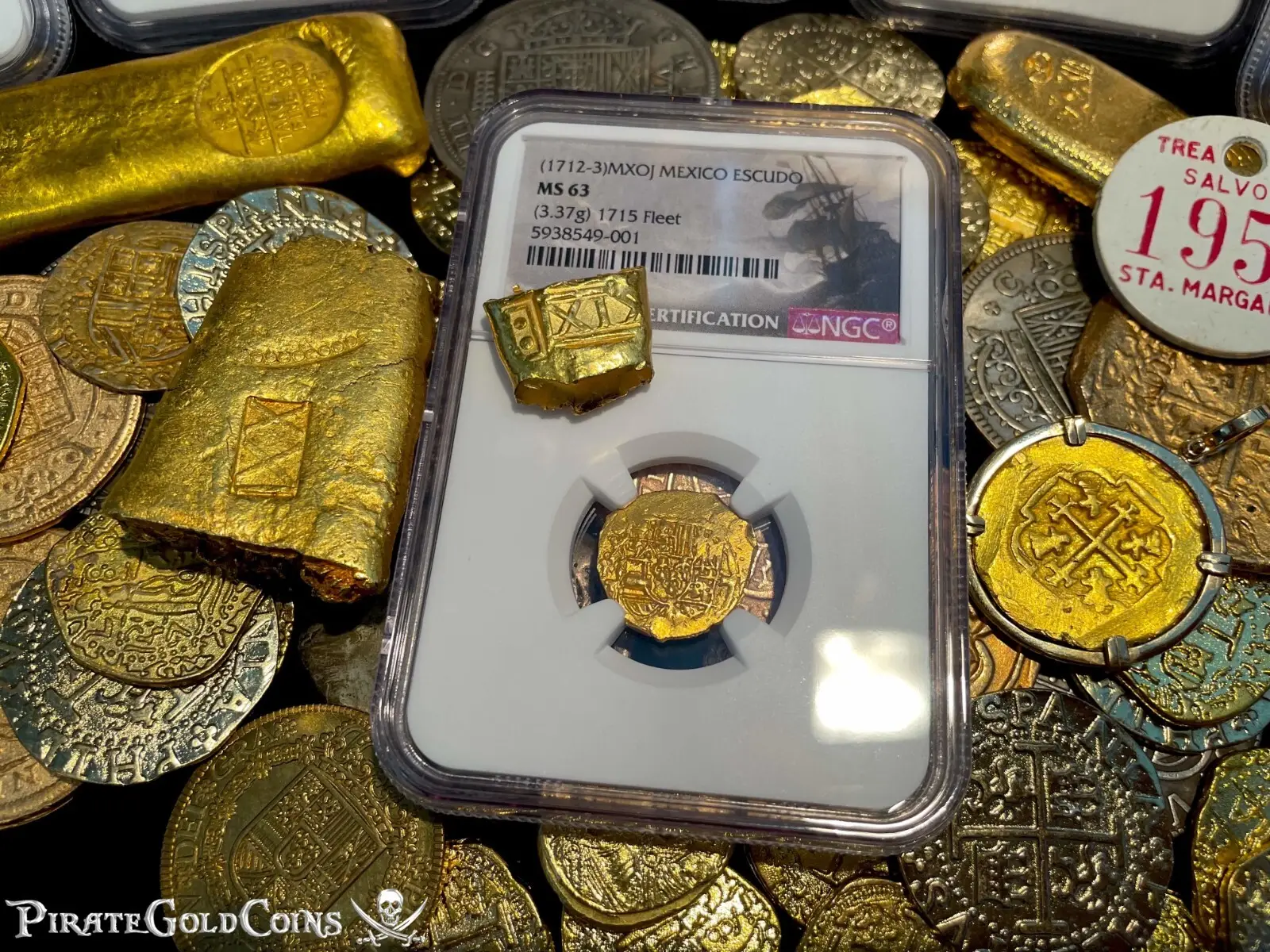 MEXICO 1 Escudo 1712-13 “1715 Fleet Shipwreck" NGC 63  2