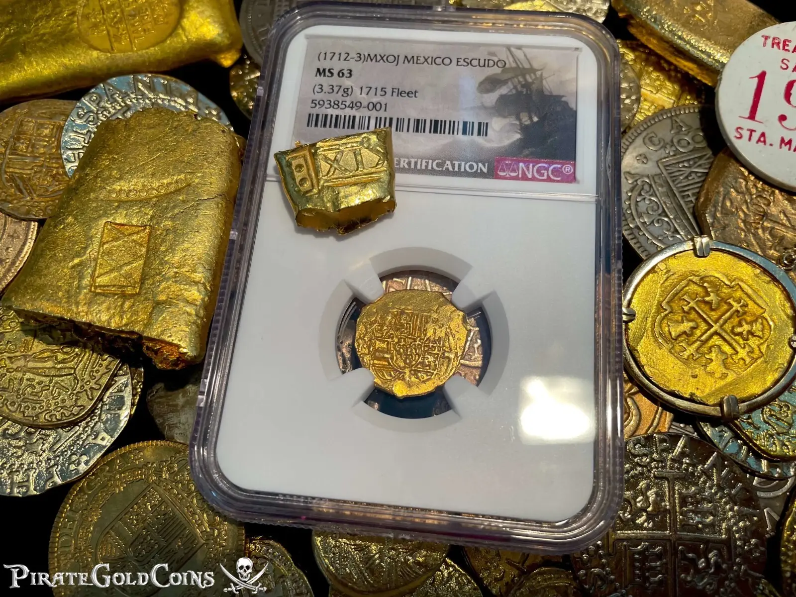 MEXICO 1 Escudo 1712-13 “1715 Fleet Shipwreck" NGC 63  10