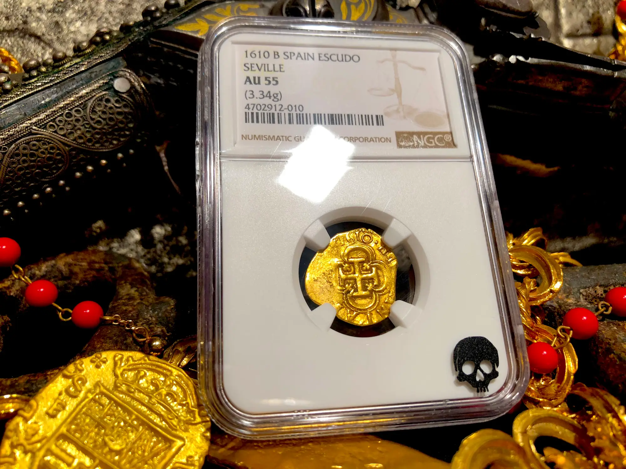 Spain 1 Escudo 1610 "Full 4 Digit Date" NGC 55 2