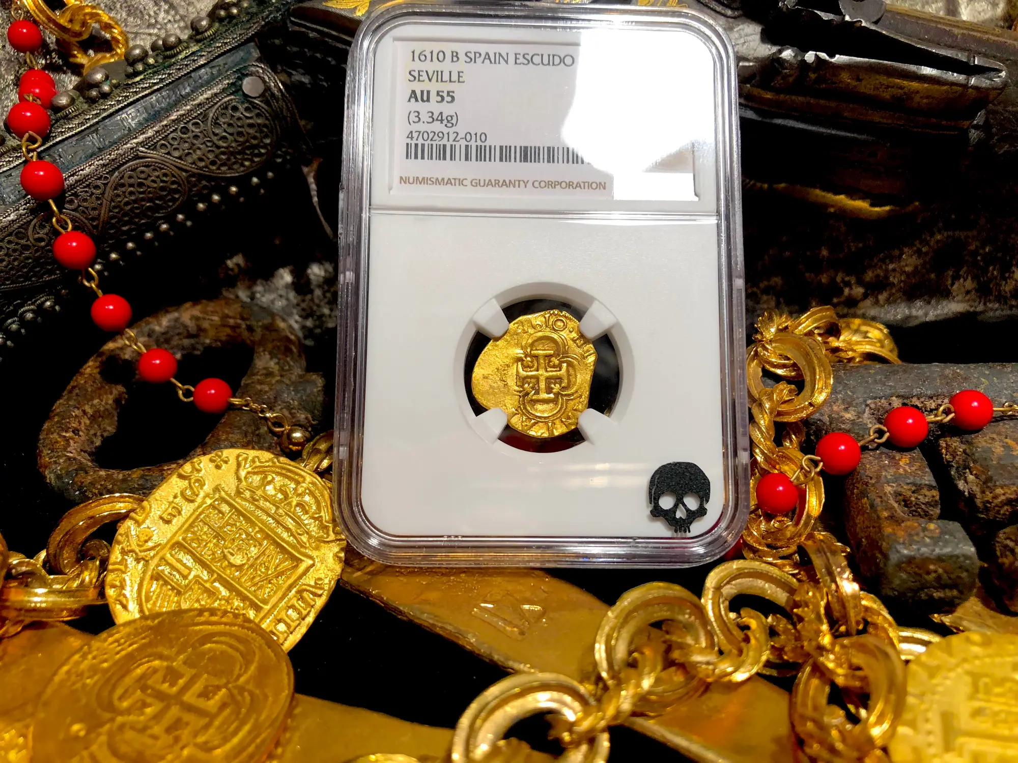 Spain 1 Escudo 1610 "Full 4 Digit Date" NGC 55 4