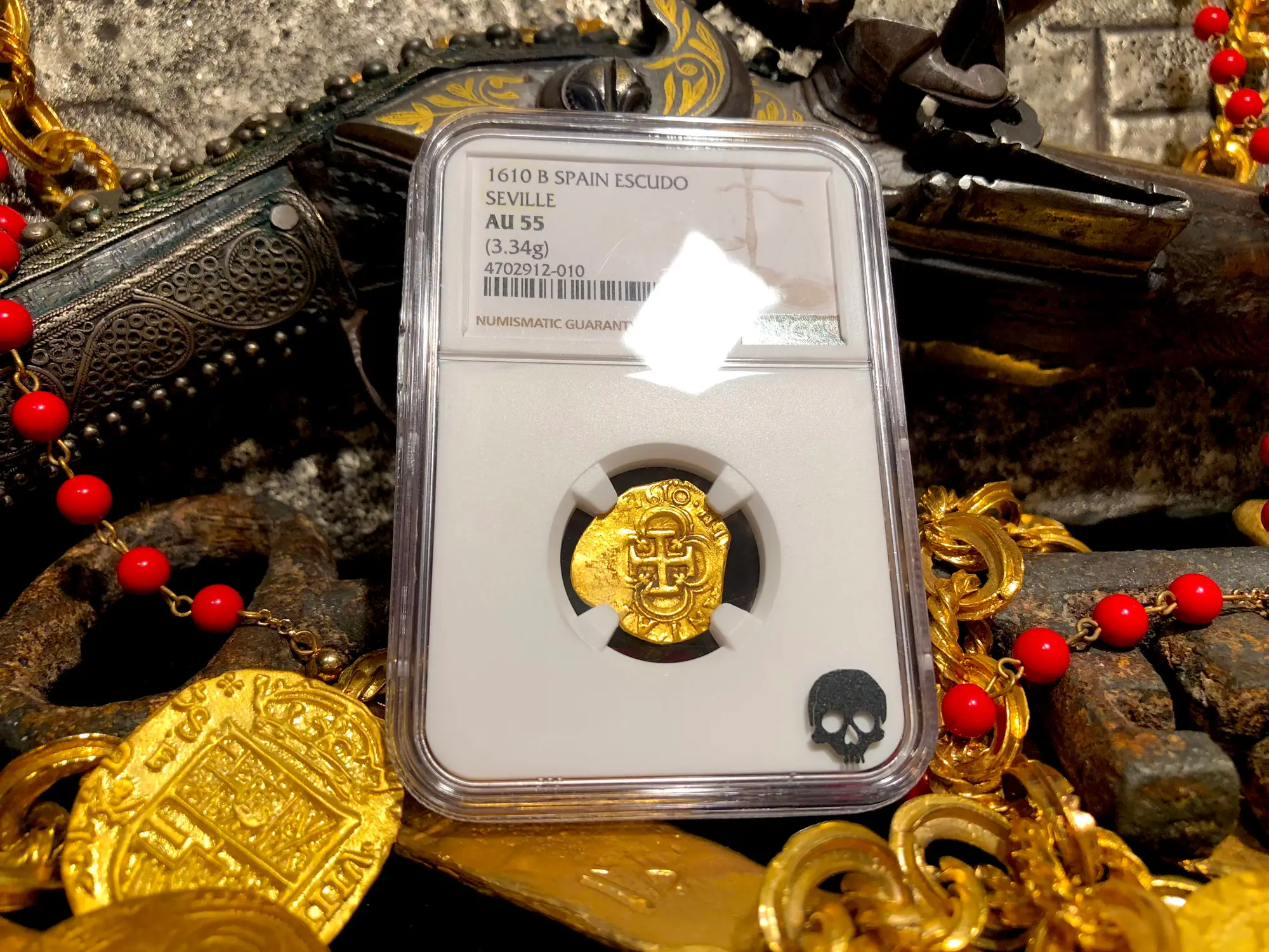 Spain 1 Escudo 1610 "Full 4 Digit Date" NGC 55 5
