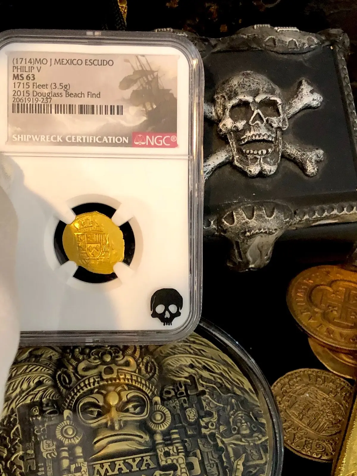 Mexico 1 Escudo 1714 "300th Anniversary- 1715 Fleet Shipwreck" NGC 63  8