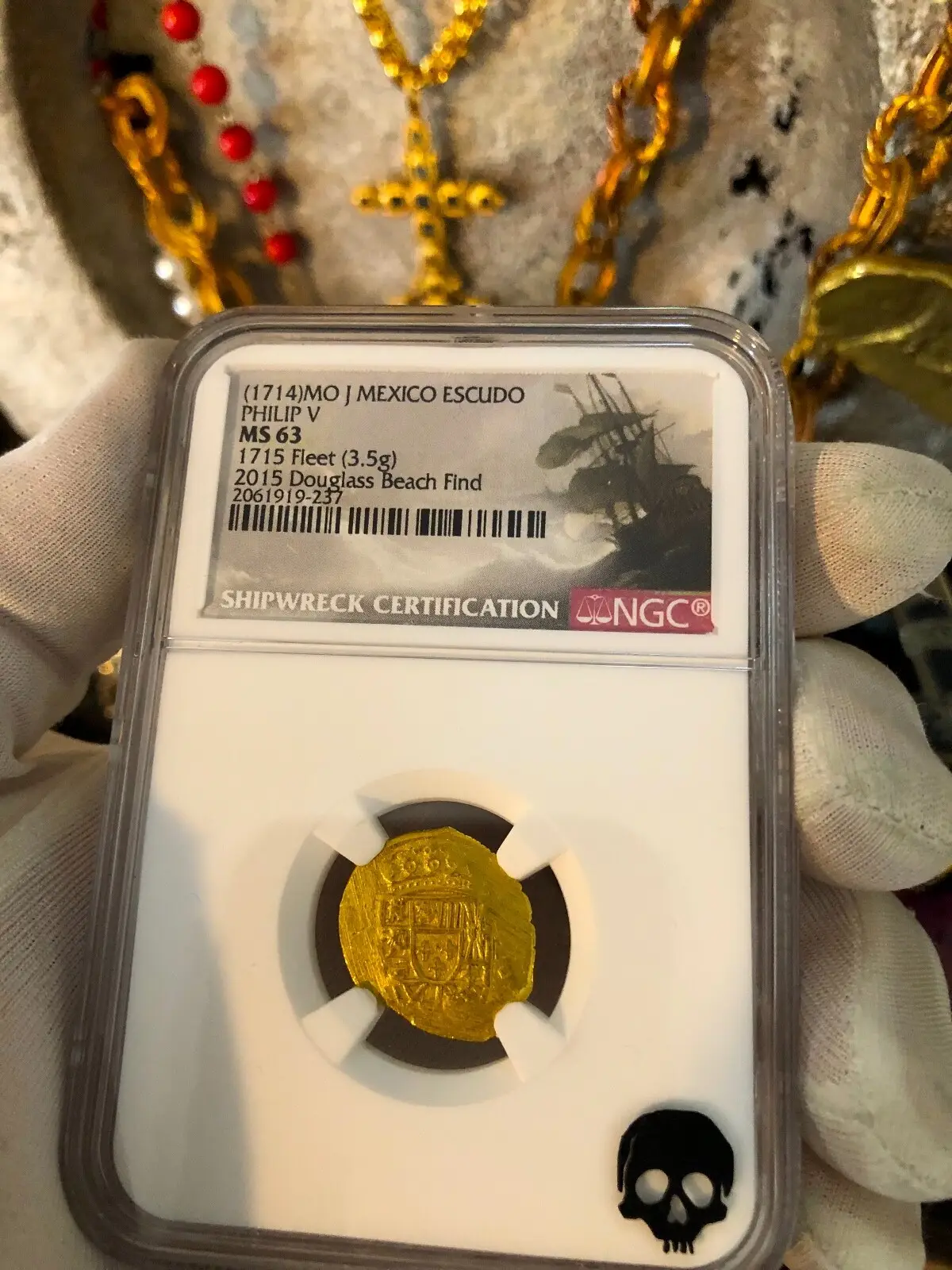 Mexico 1 Escudo 1714 "300th Anniversary- 1715 Fleet Shipwreck" NGC 63  7