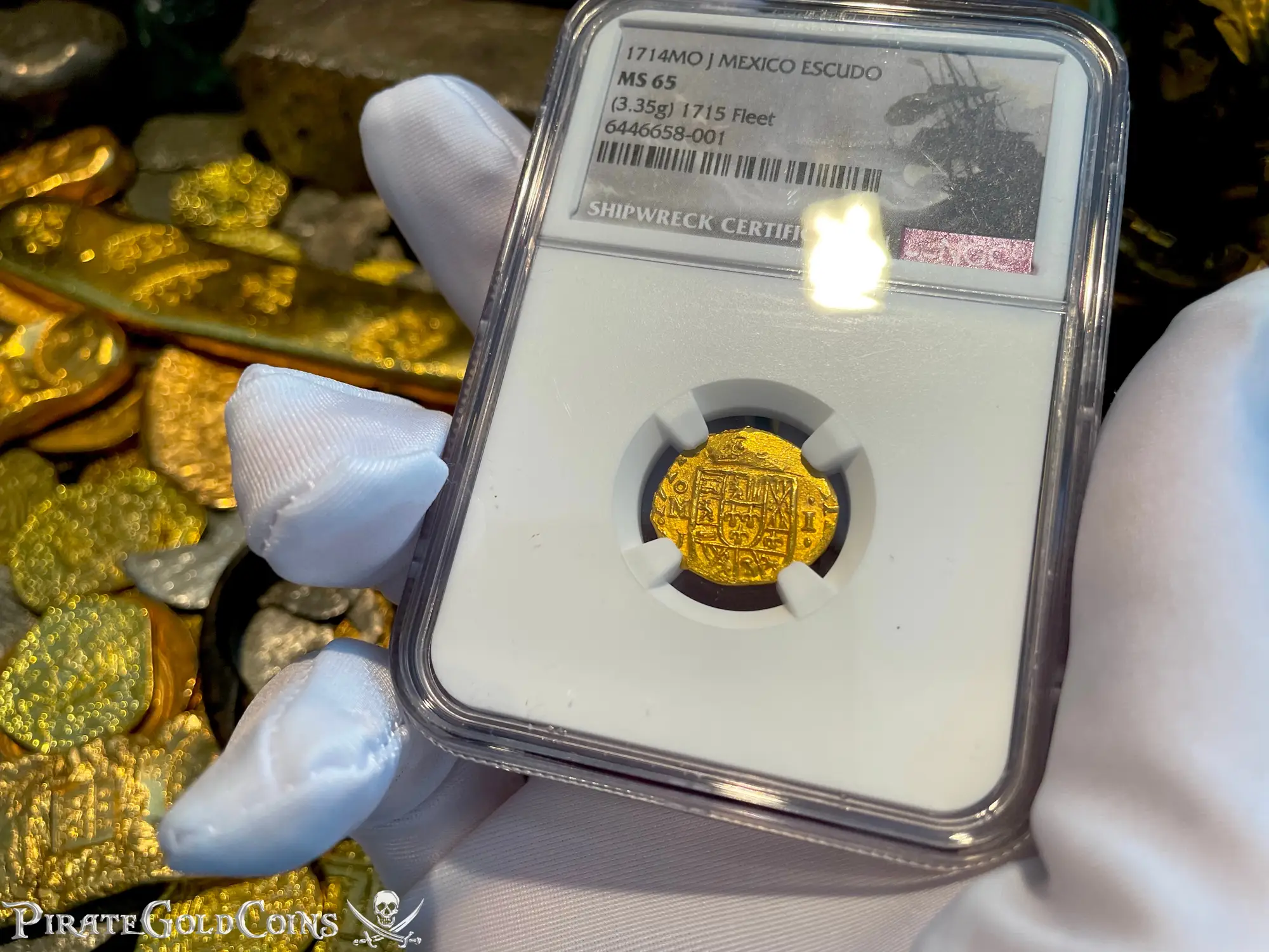 Mexico 1 Escudo 1714 "1715 Plate Fleet Shipwreck" NGC 65 4