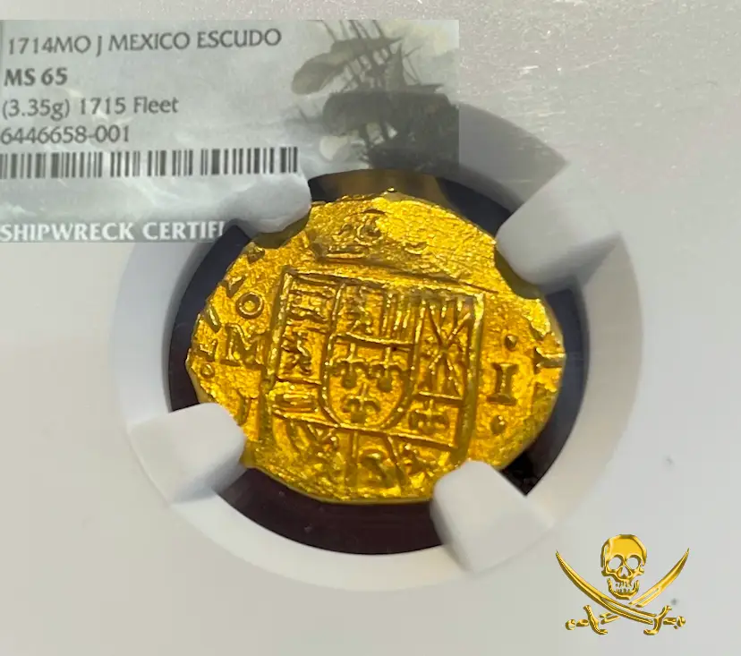 Mexico 1 Escudo 1714 "1715 Plate Fleet Shipwreck" NGC 65