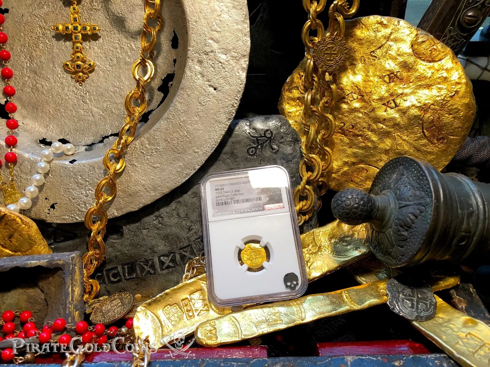 Mexico 1 Escudo 1714 "1715 Fleet Shipwreck" NGC 65  6