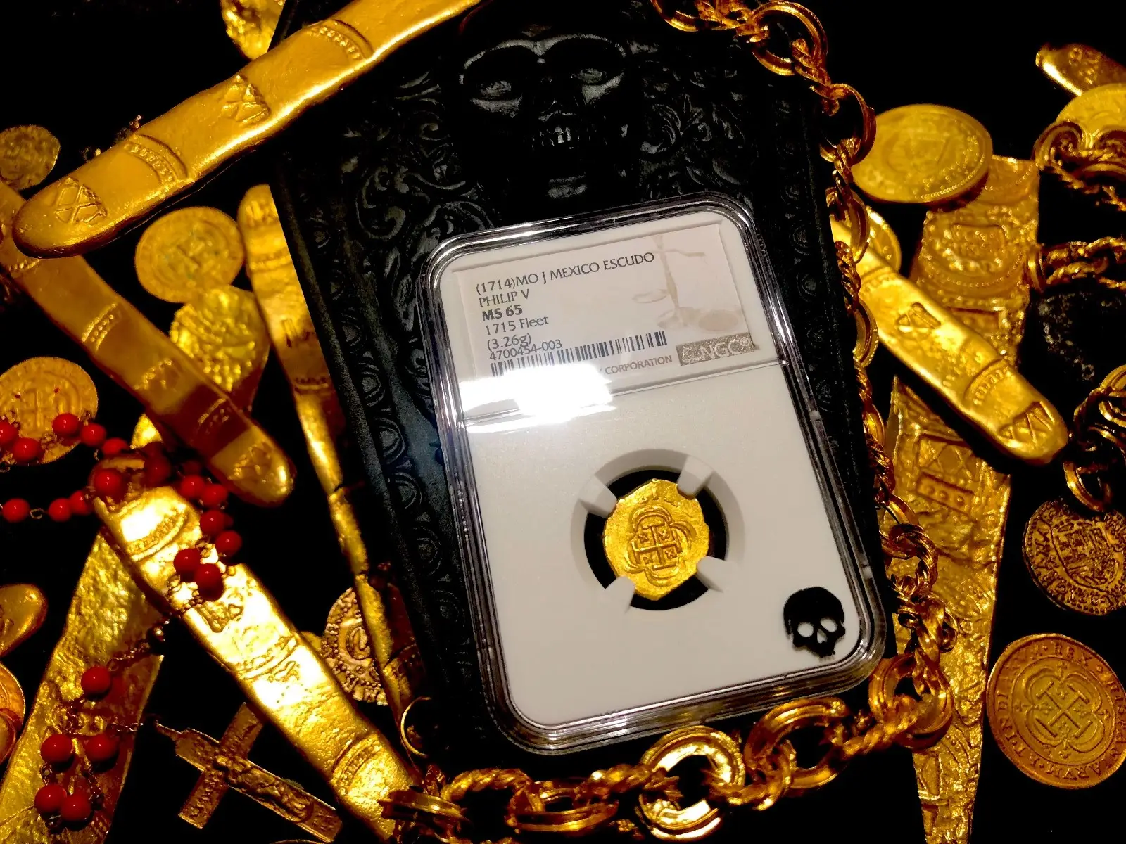 Mexico 1 Escudo 1714 "1715 Fleet Shipwreck" NGC 65  3