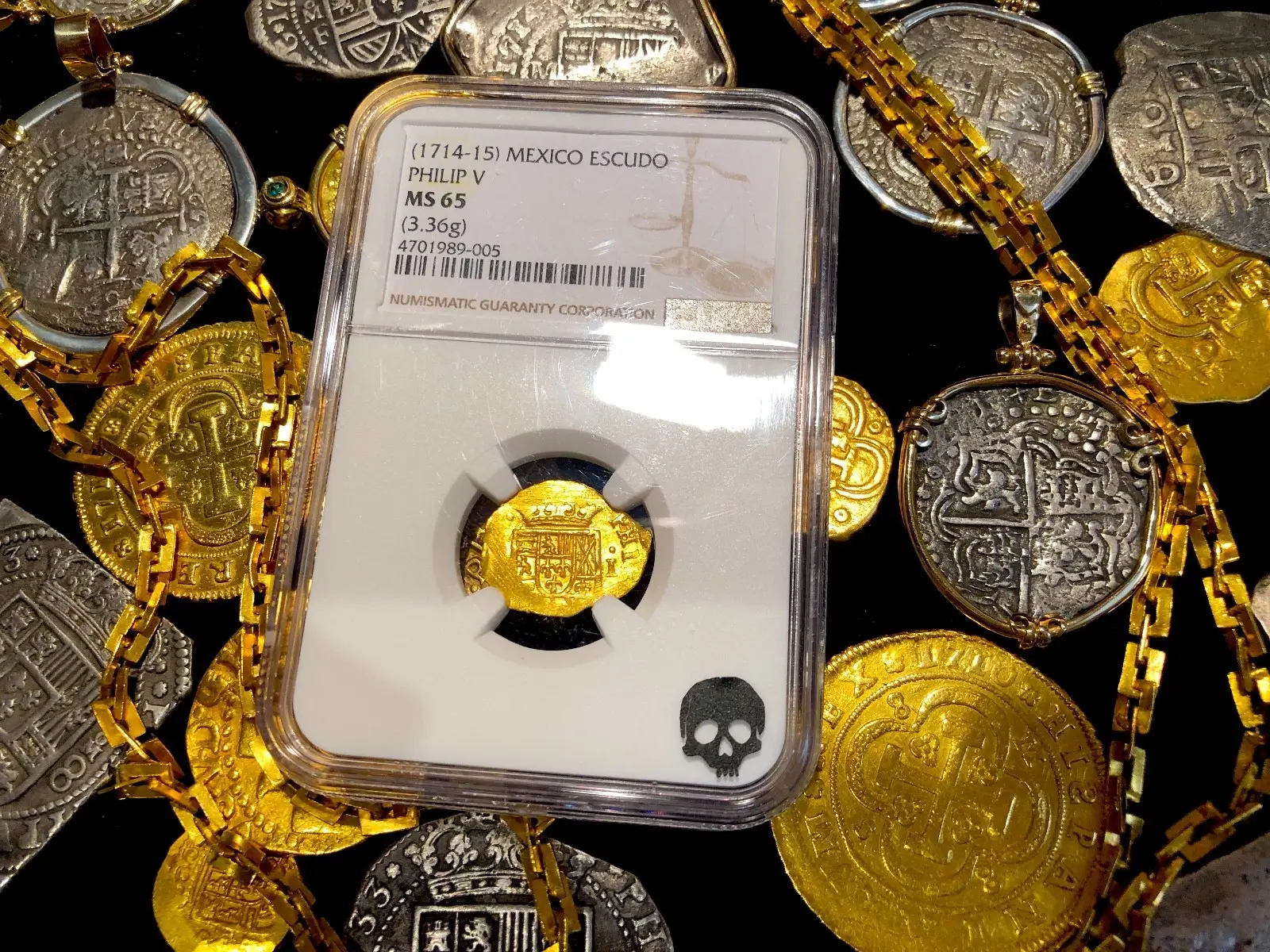 Mexico 1 Escudo 1714 "1715 Fleet Shipwreck" NGC 65 