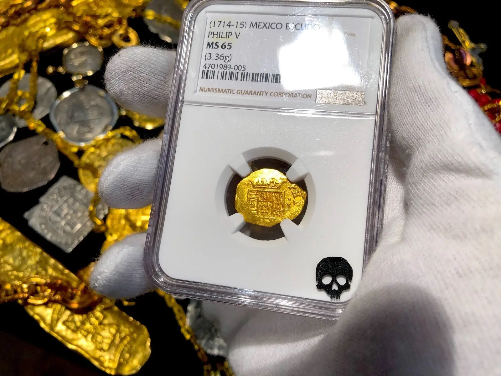 Mexico 1 Escudo 1714 "1715 Fleet Shipwreck" NGC 65  5