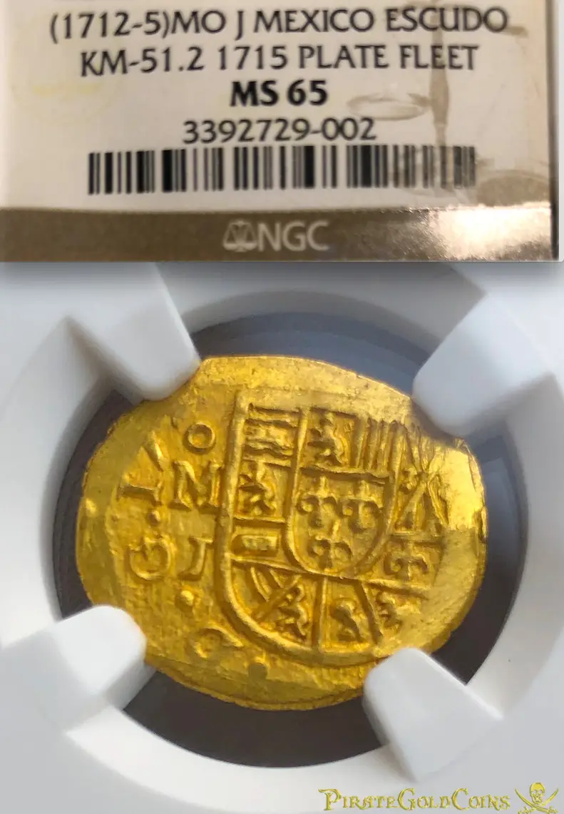 Mexico 1 Escudo 1712-5 "1715 Fleet Shipwreck" NGC 65 
