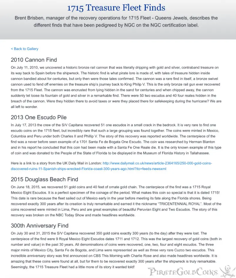 Mexico 1 Escudo 1705 "1 Escudo Pile~ 1715 Fleet Shipwreck" NGC 63  4