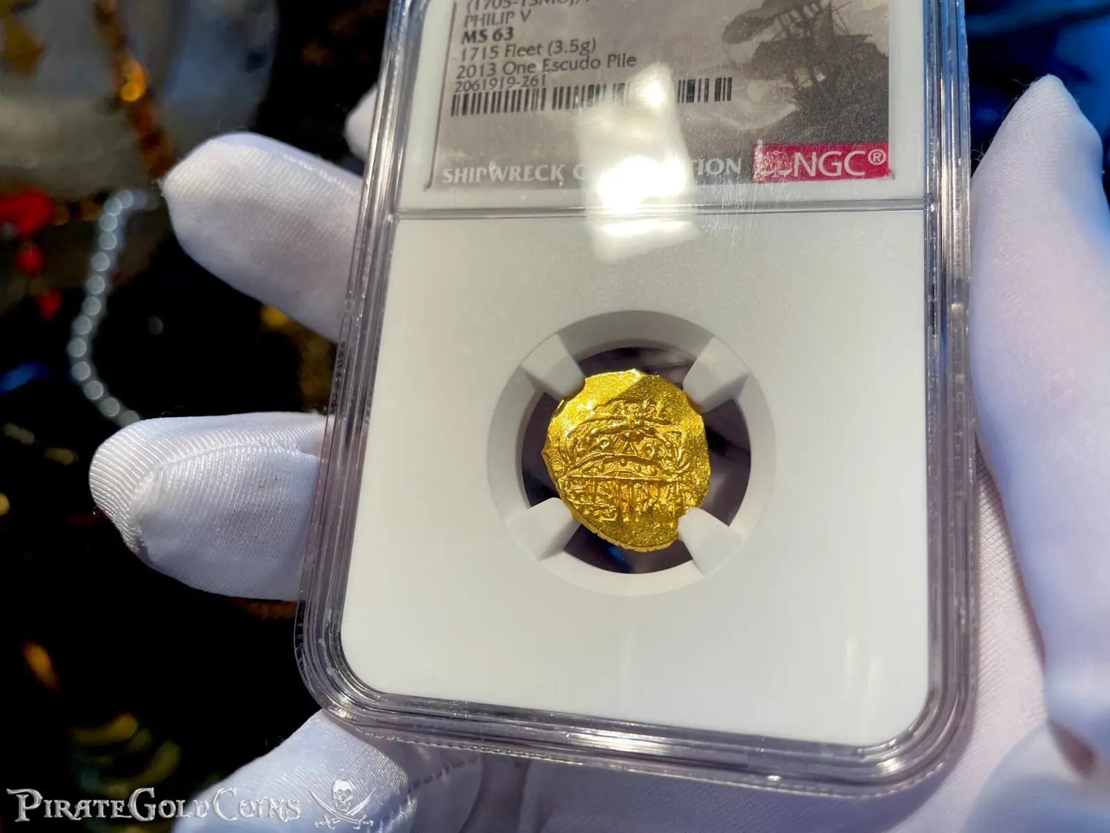 Mexico 1 Escudo 1705 "1 Escudo Pile~ 1715 Fleet Shipwreck" NGC 63  3