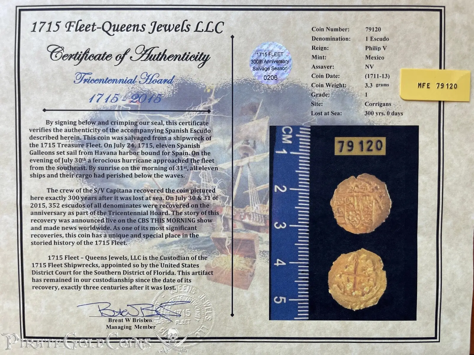 Mexico 1 escudo 1711-13 "300th Anniversary ~ 1715 Fleet Shipwreck" NGC 64  6