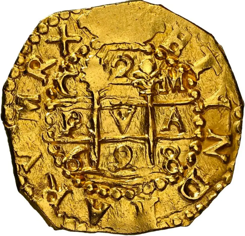 Peru 2 Escudos 1698 "Charles II ~ Cannon Find! 1715 Fleet Shipwreck" NGC 62  4