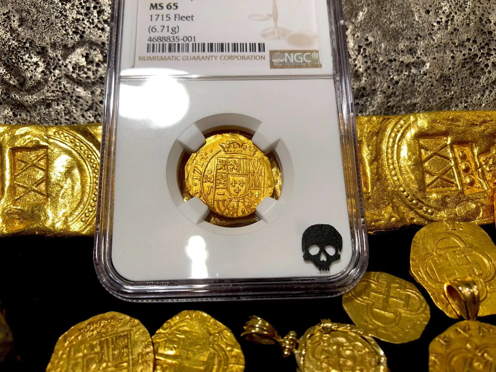 Mexico 2 Escudos 1714 "1715 Fleet Shipwreck" NGC 65  2