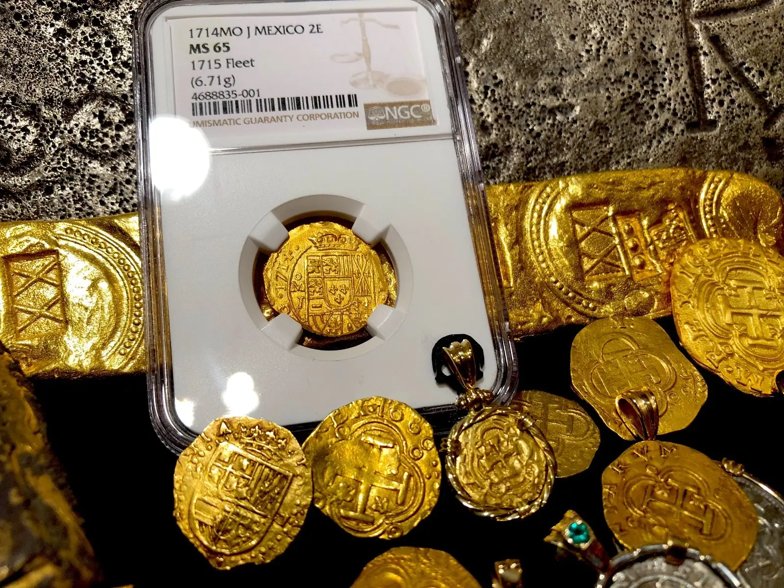 Mexico 2 Escudos 1714 "1715 Fleet Shipwreck" NGC 65  5